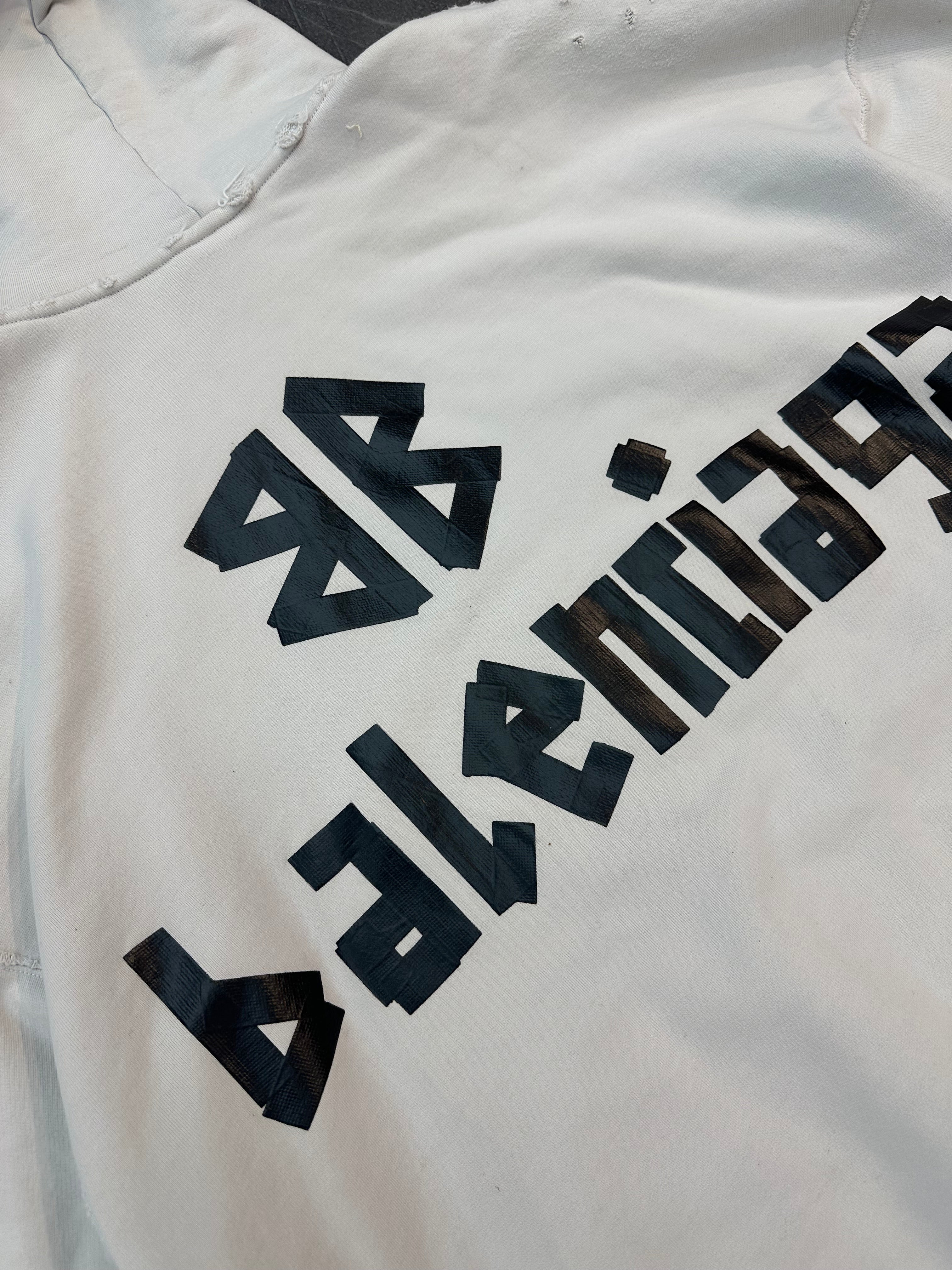 Balenciaga Tape Logo Hoodie White