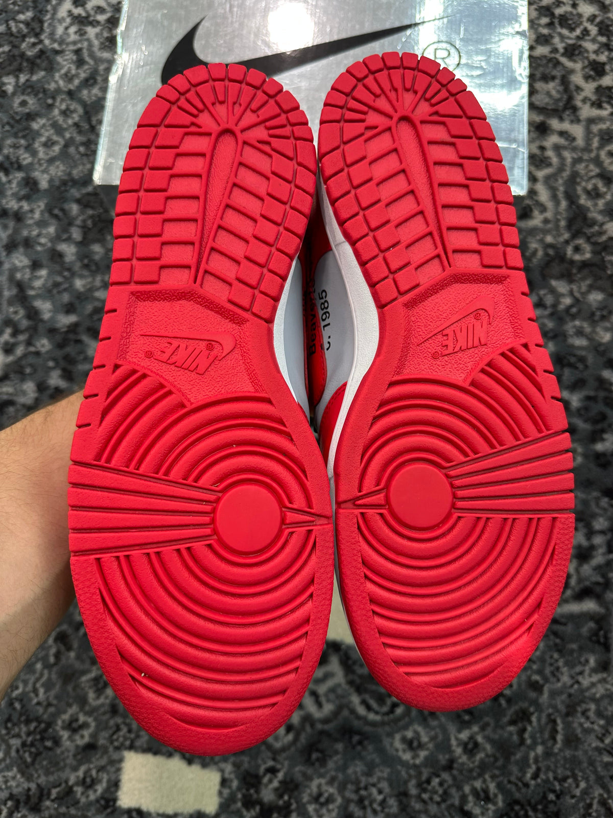 Nike Dunk Low Off White “University Red” (Size 10.5) (Lightly Worn) - Image 4