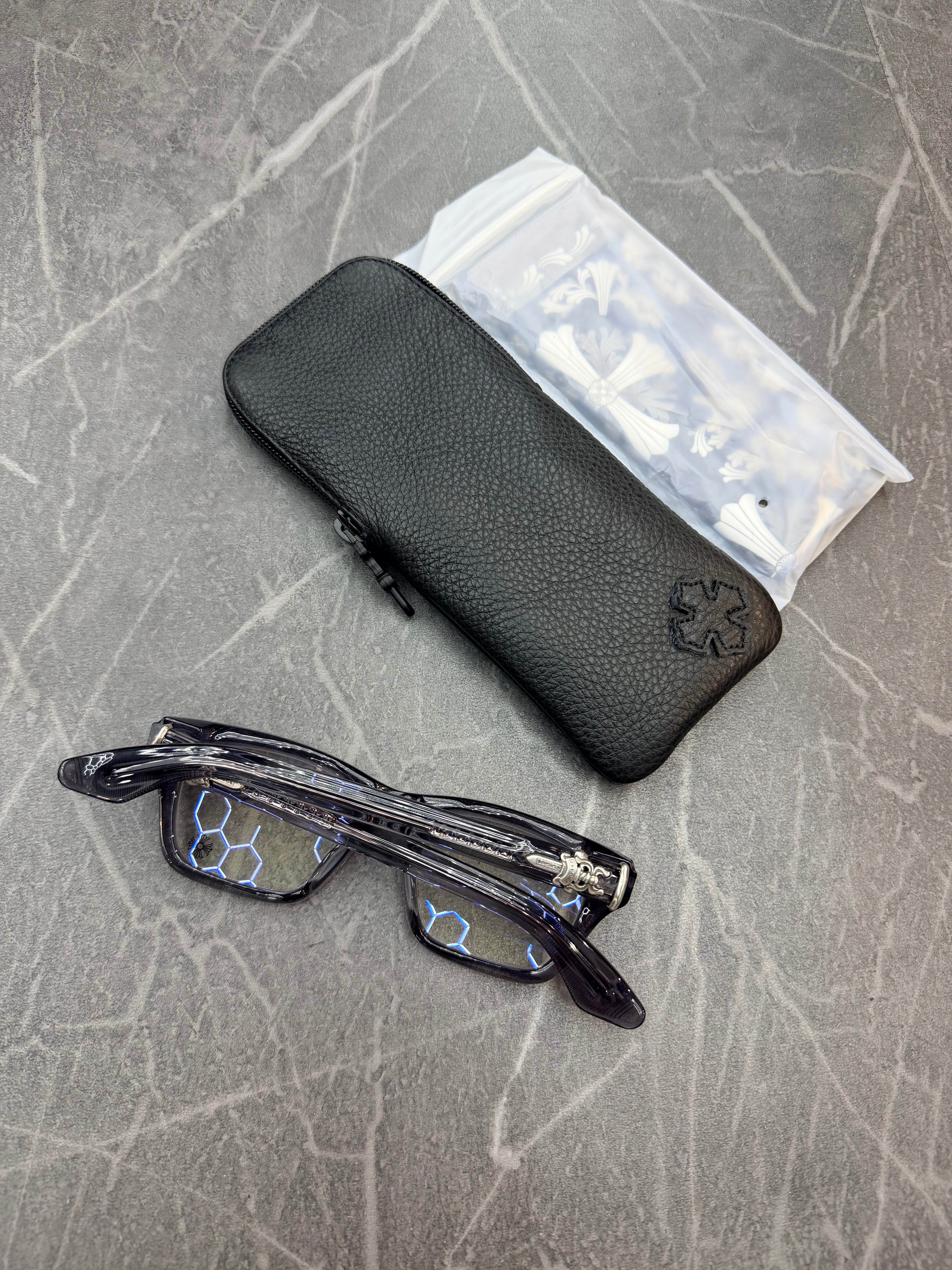 Chrome Hearts Hollyweird Clear Frame Glasses Washed Black