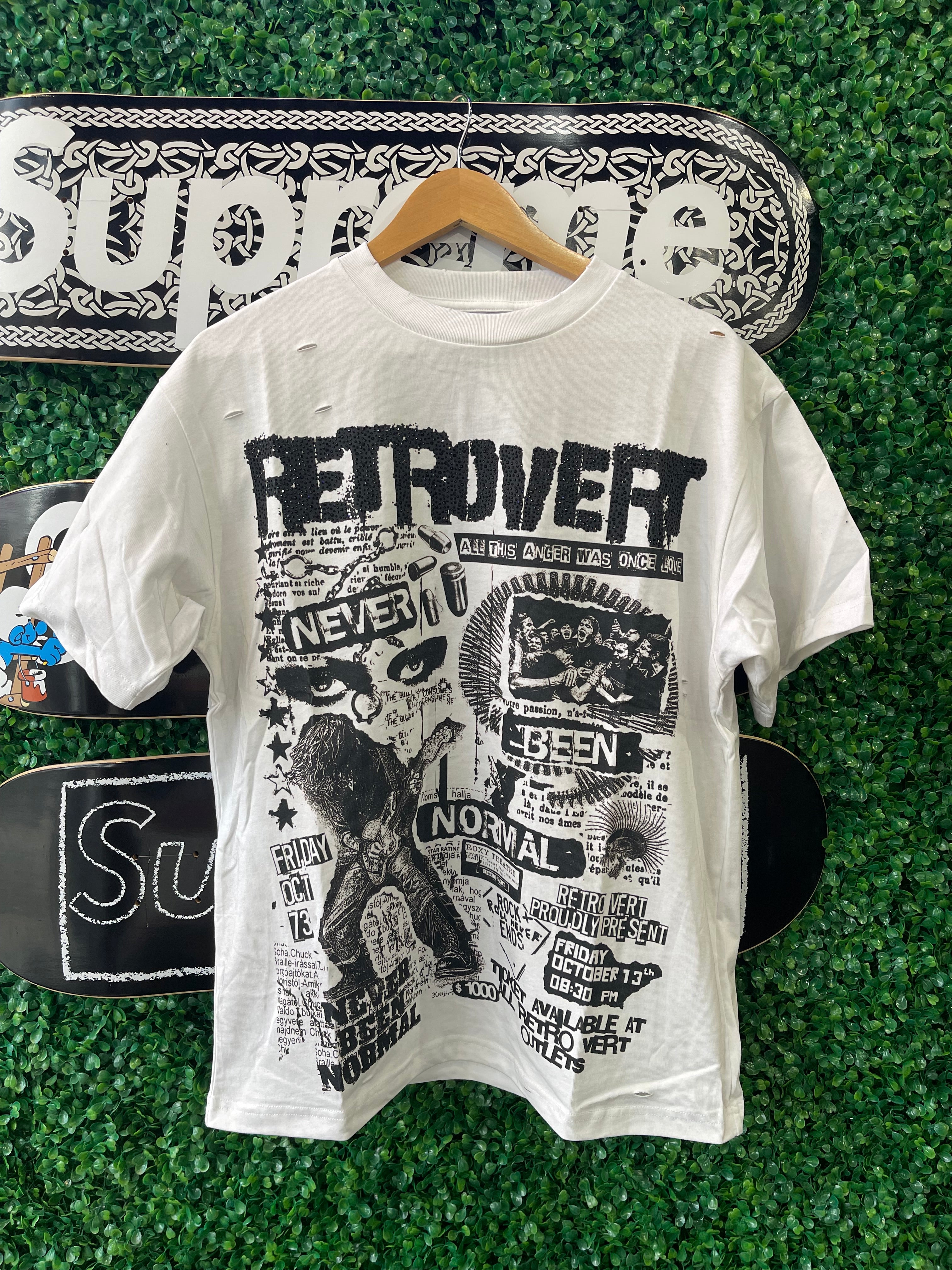 Retrovert RhineStone Never Been Normal Tee “White”