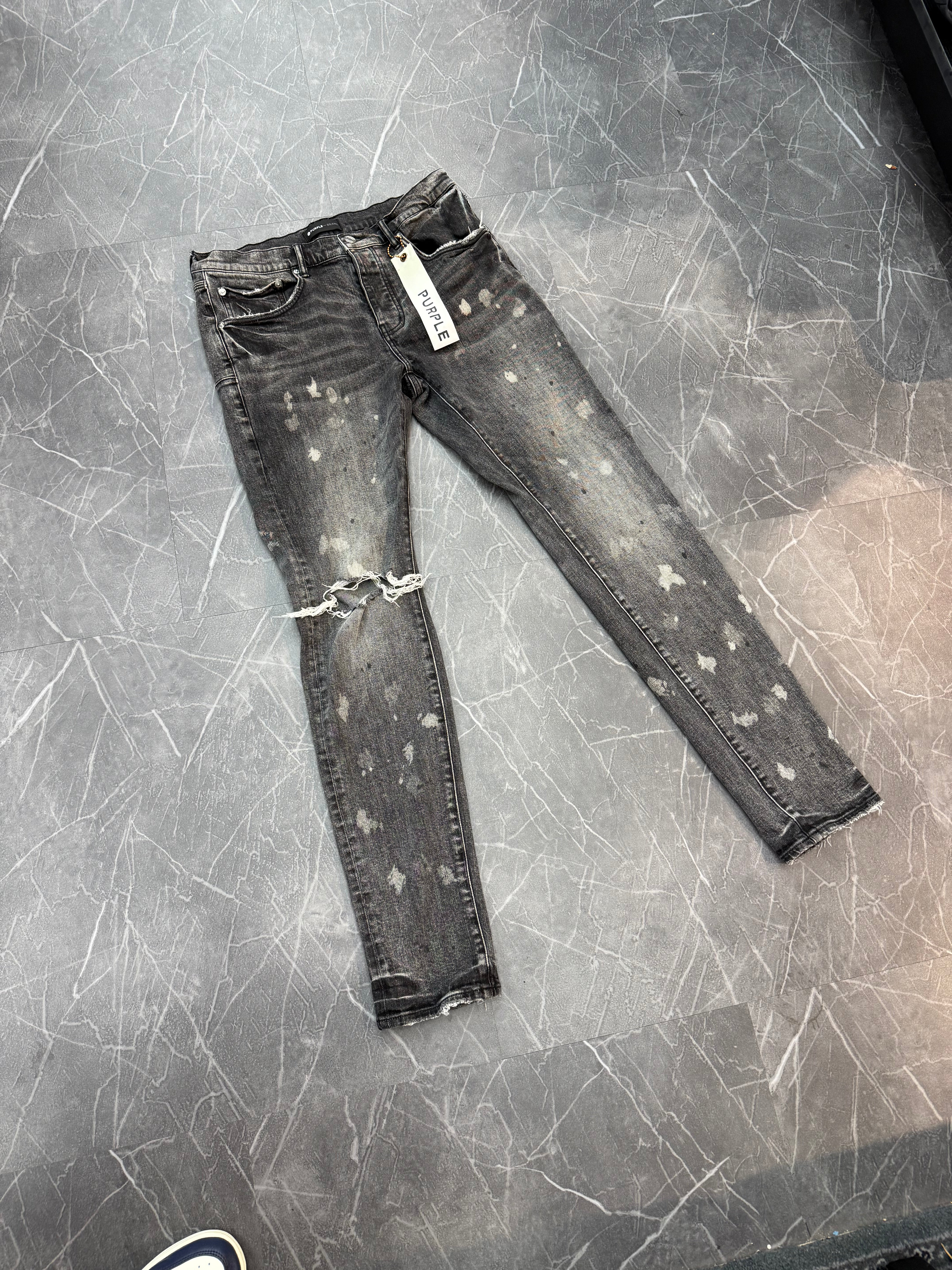 Purple Brand Jeans Black Splatter
