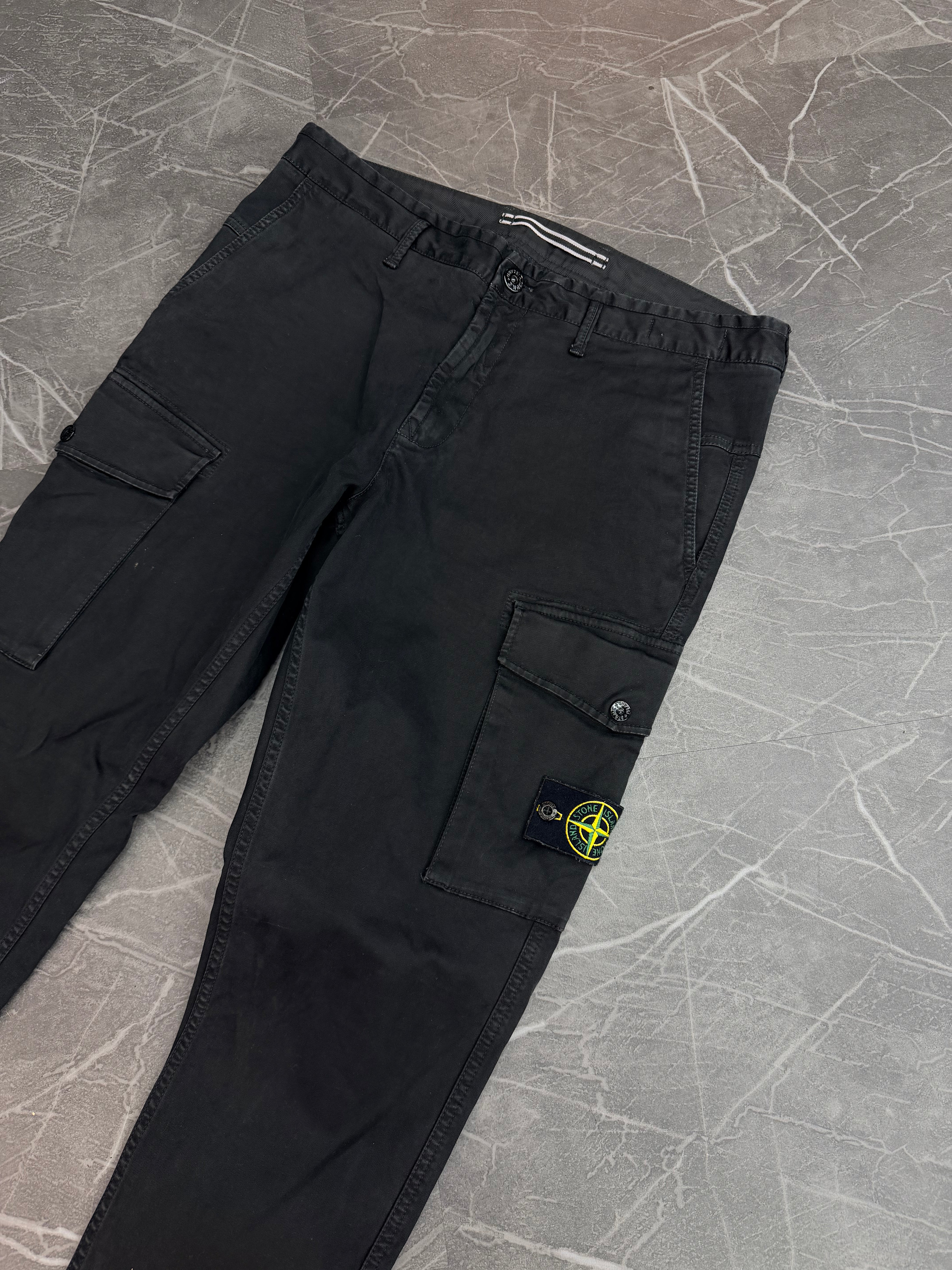 Stone Island Black Cargo Pants (34)
