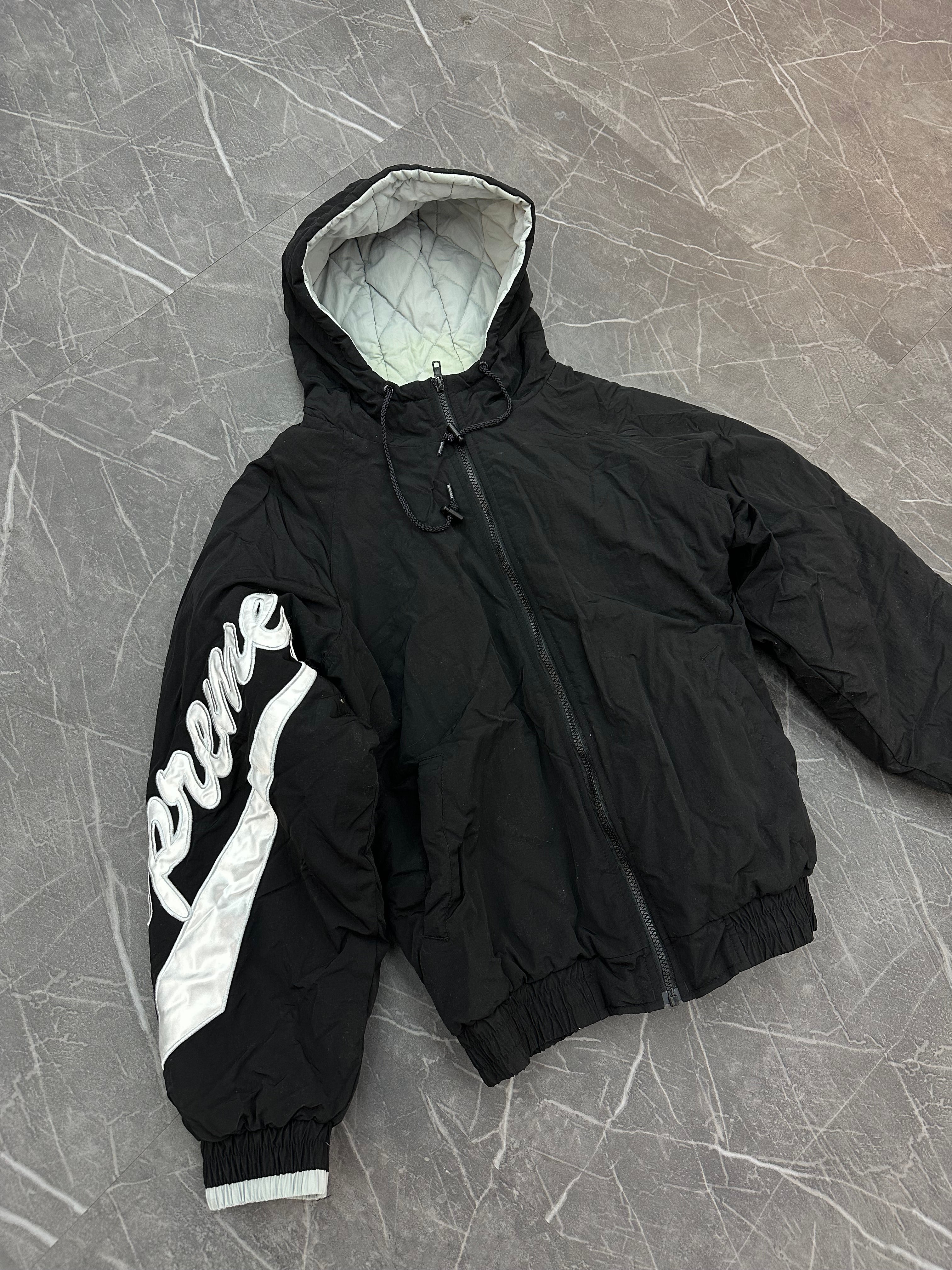 Supreme Script Sleeve Sideline Jacket “Black”
