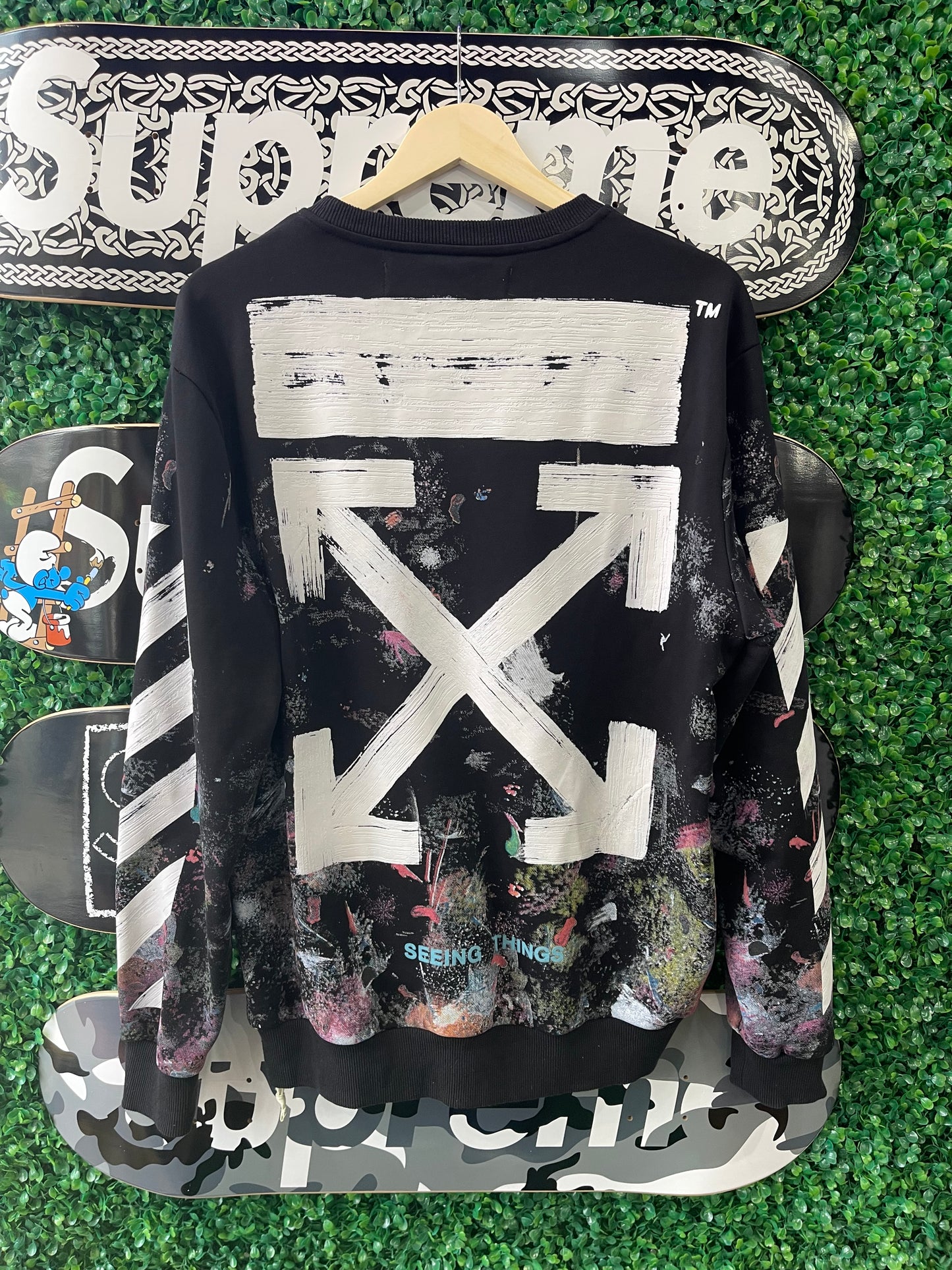 Off White Galaxy Brush Crewneck