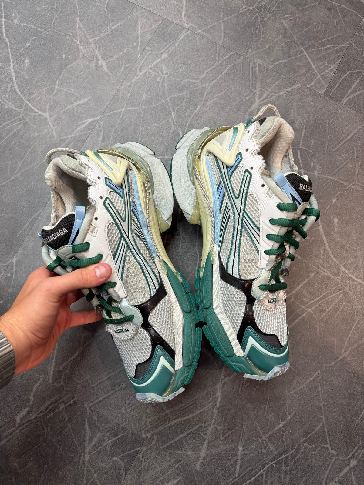 Balenciaga Runner White Green Blue