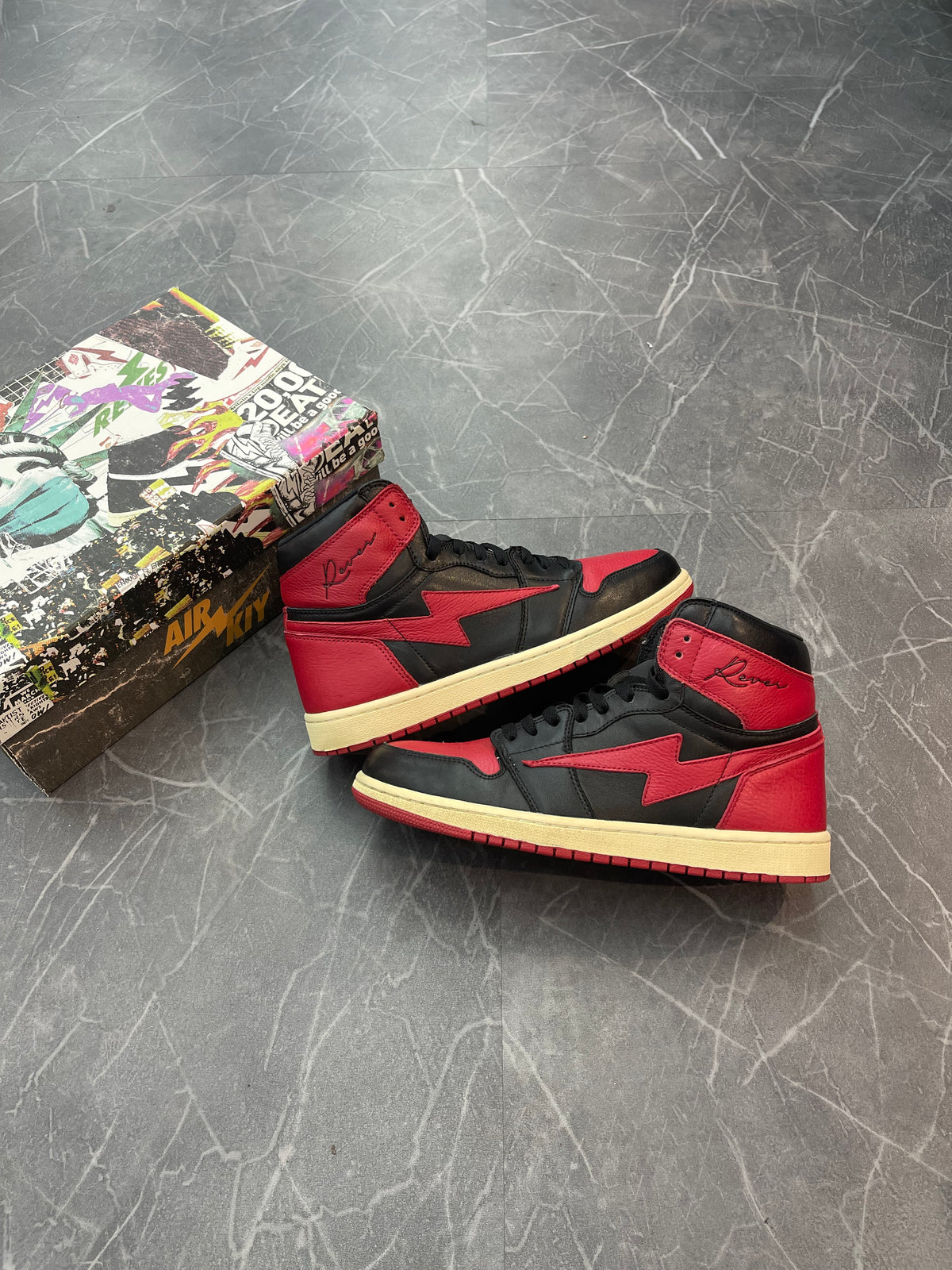 AIR KIYS Paris “Black Red” (Size 10.5) (Lightly Worn)