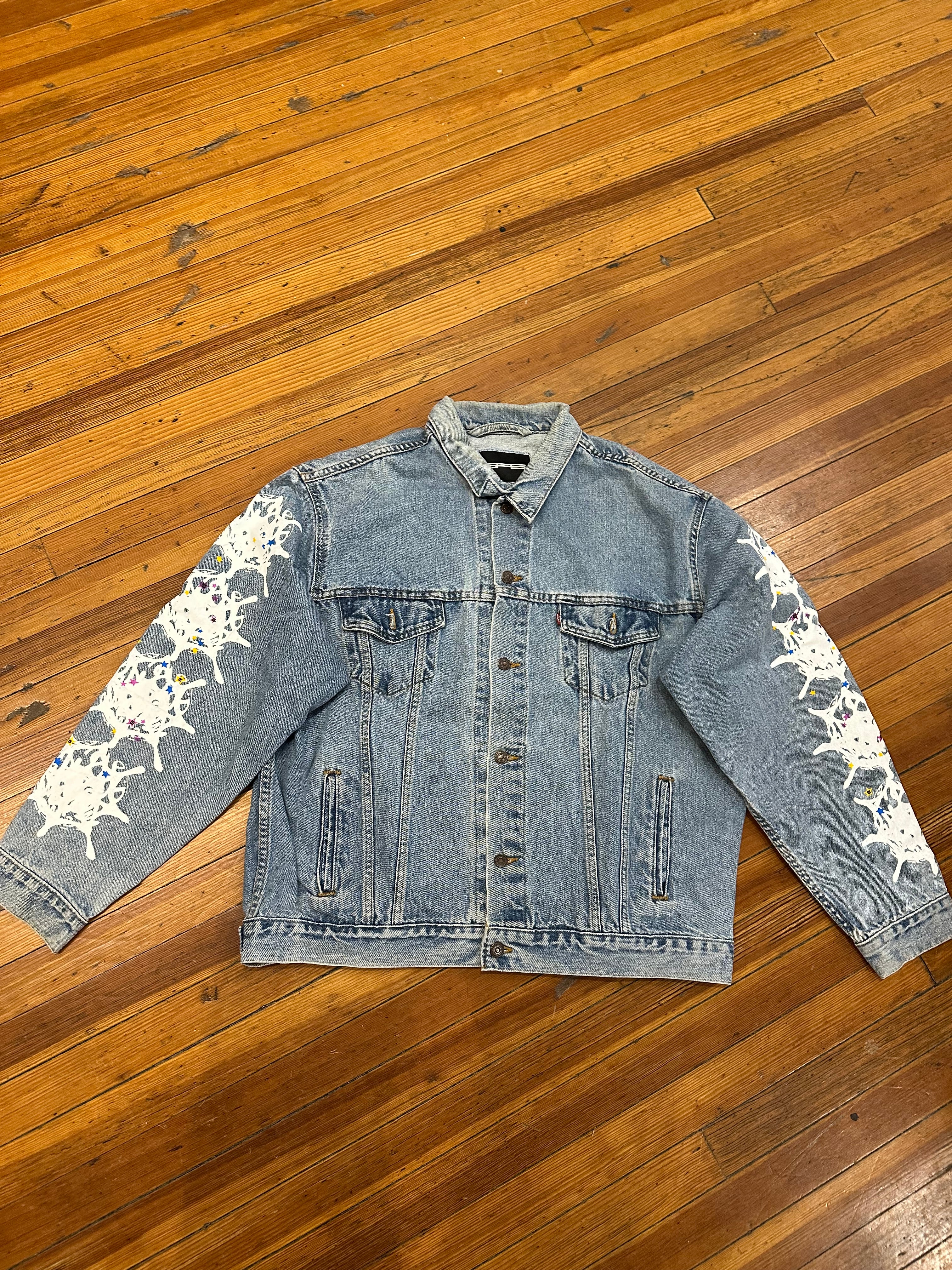 Sp5der Web Denim Trucker Jacket “Light Wash”