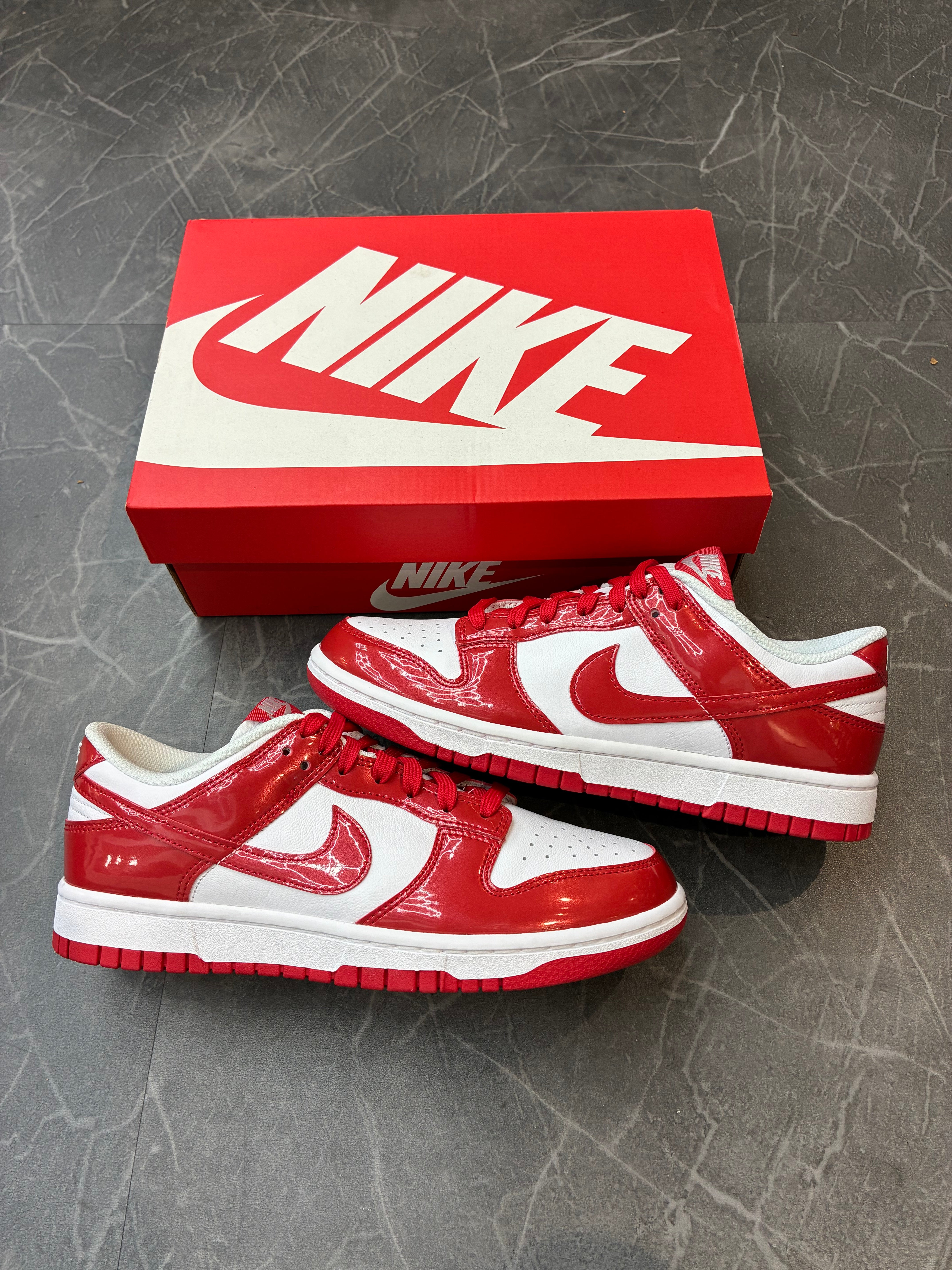 Nike Dunk Low SB “Patent White University Red”