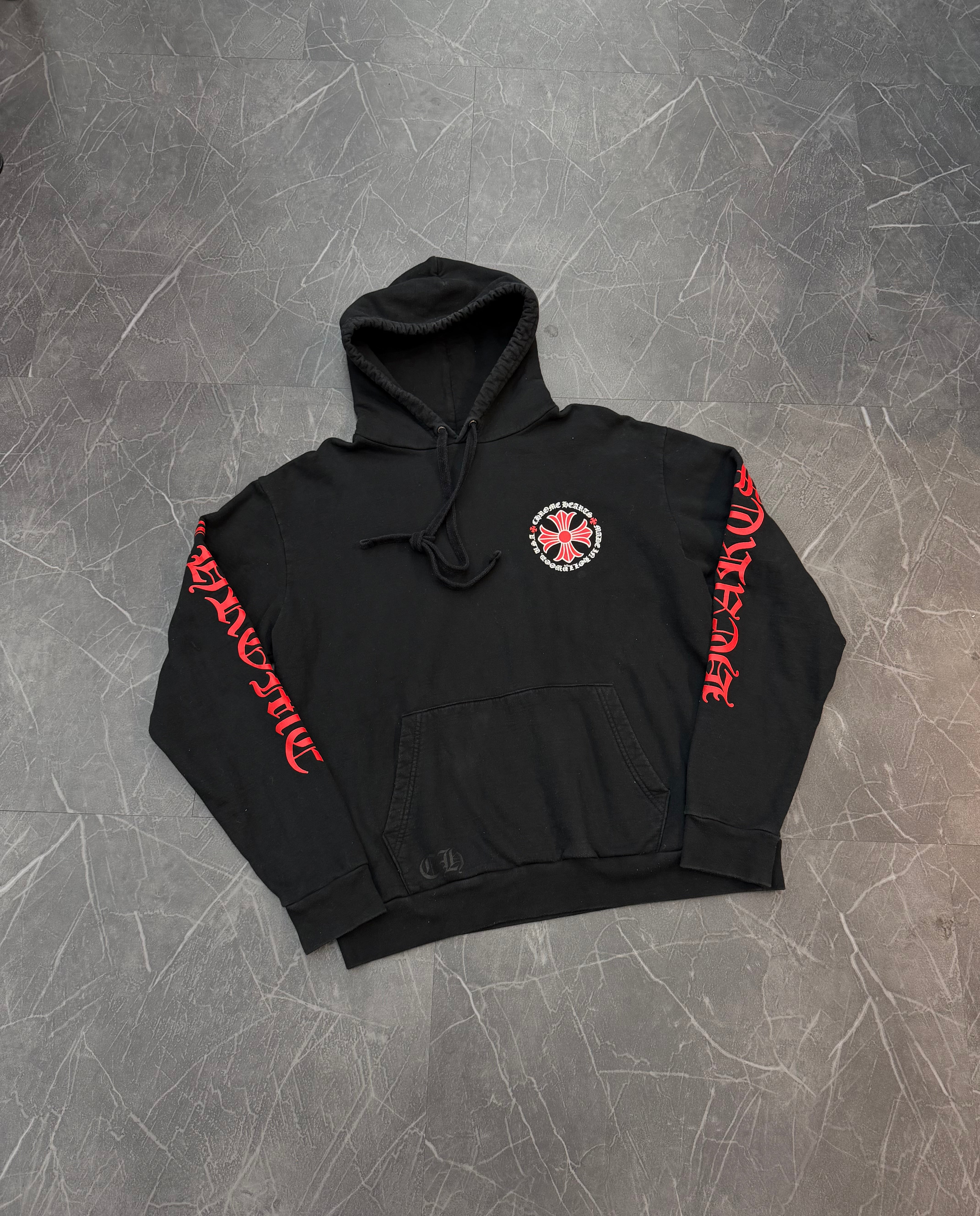 Chrome Hearts Made In Hollywood Plus Cross Hoodie Black Red