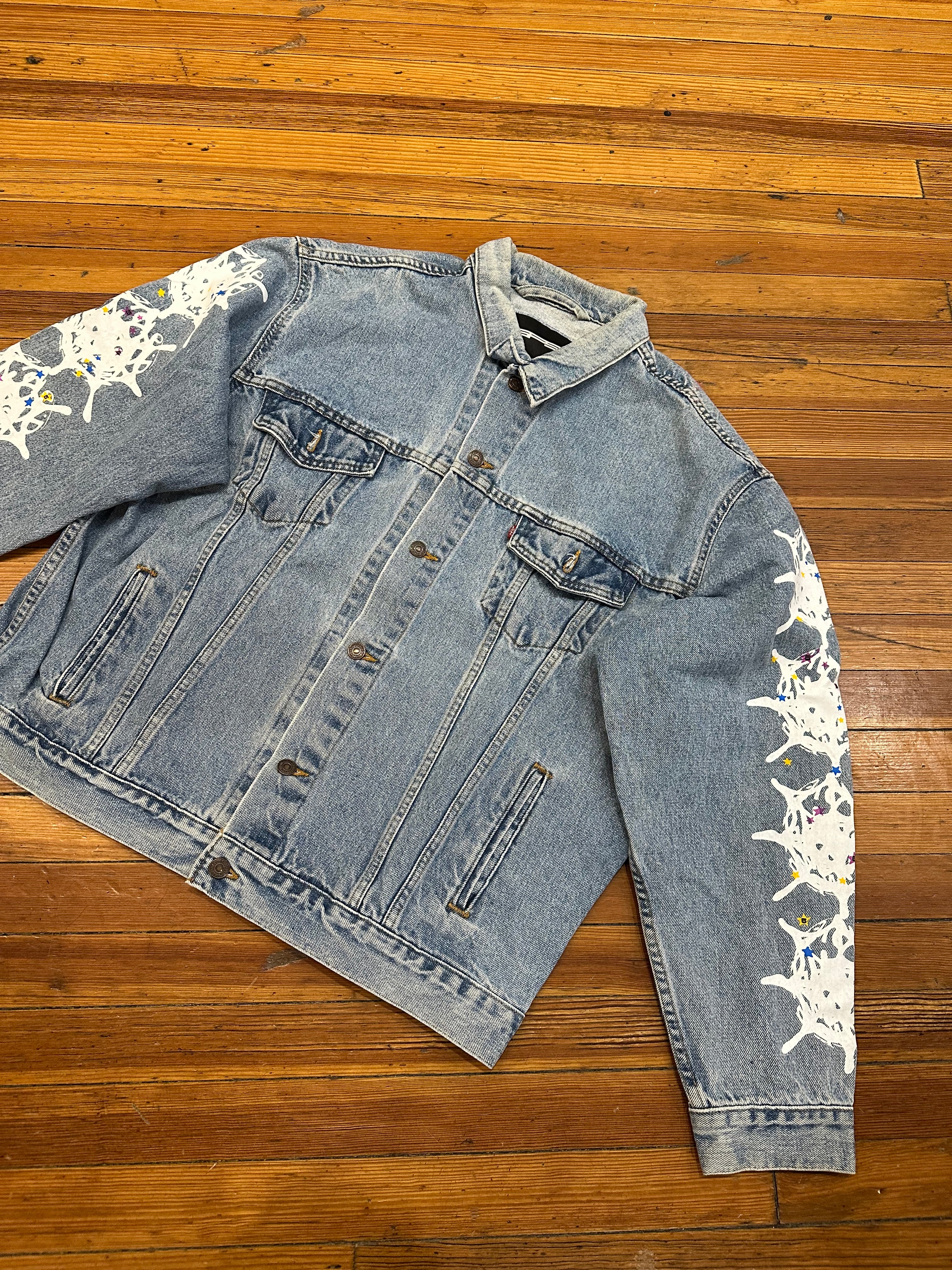 Sp5der Web Denim Trucker Jacket “Light Wash”