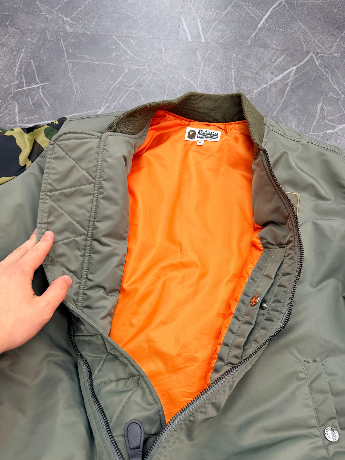 BAPE x OVO MA-1 Jacket “Olive Drab” (Size L) - Image 5