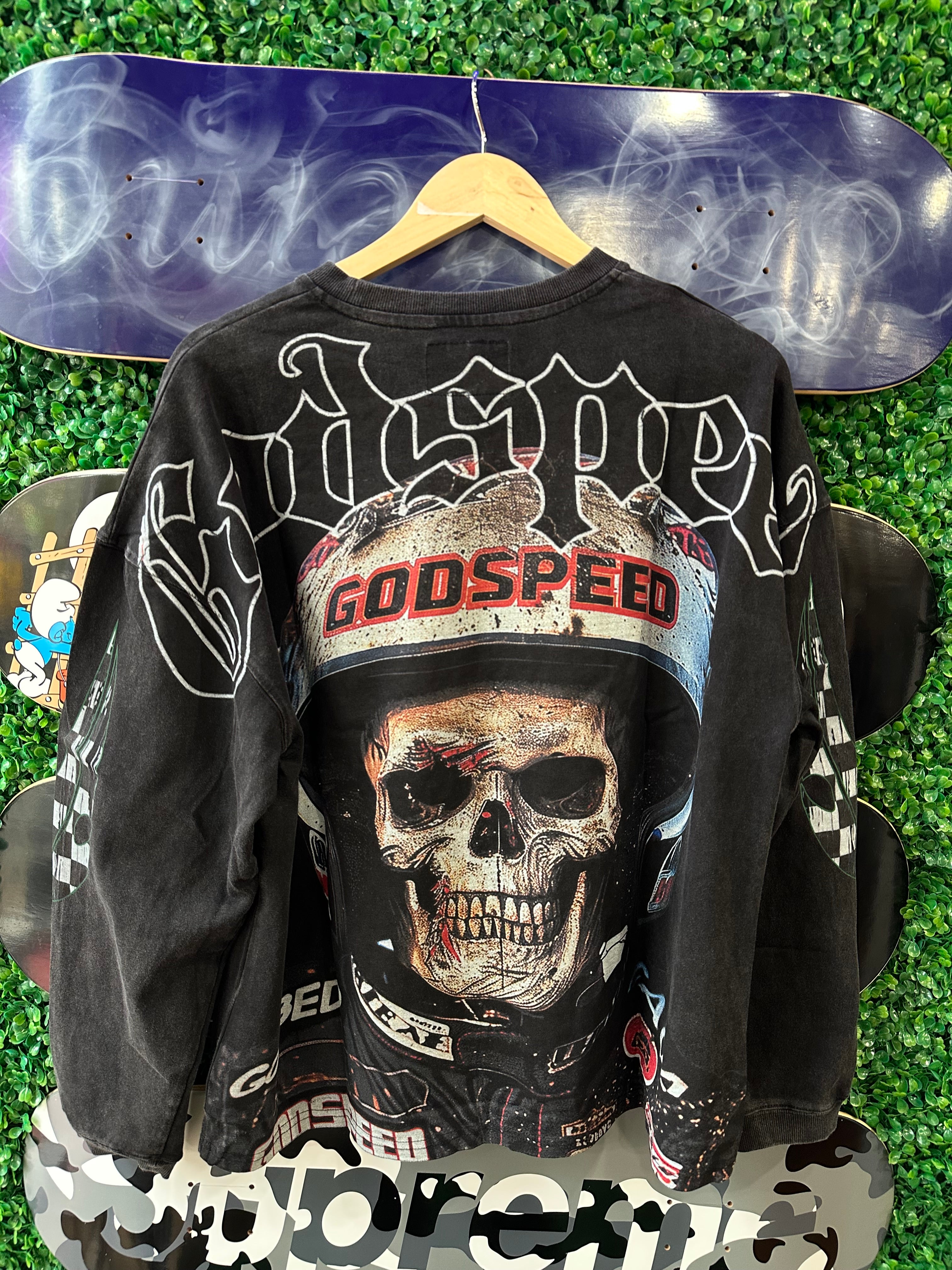 Godspeed Long Sleeve Racer Skull “Black”