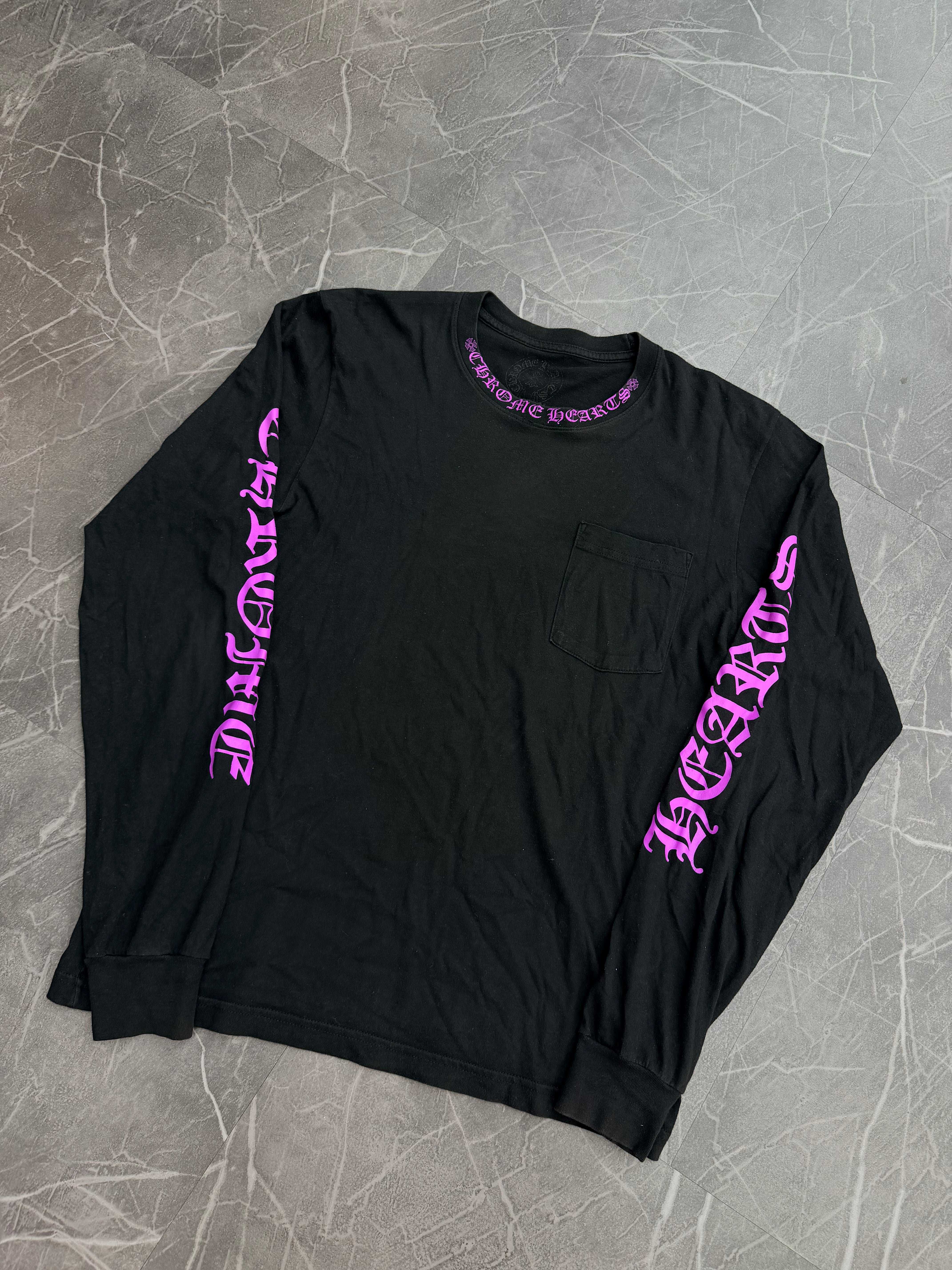 Chrome Hearts Neck Logo Scroll Long Sleeve Purple