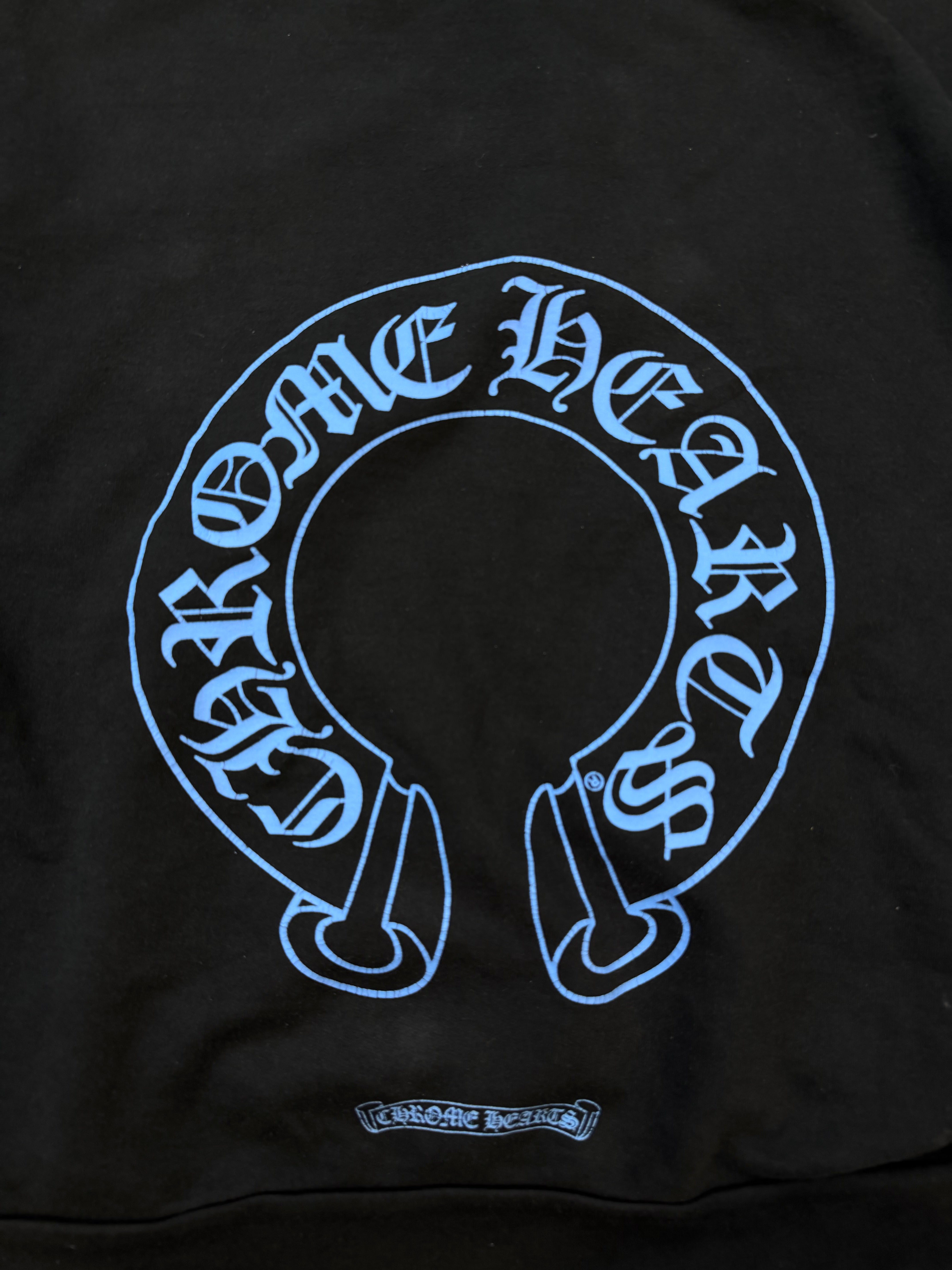 Chrome Hearts Online Exclusive Blue Horseshoe Hoodie
