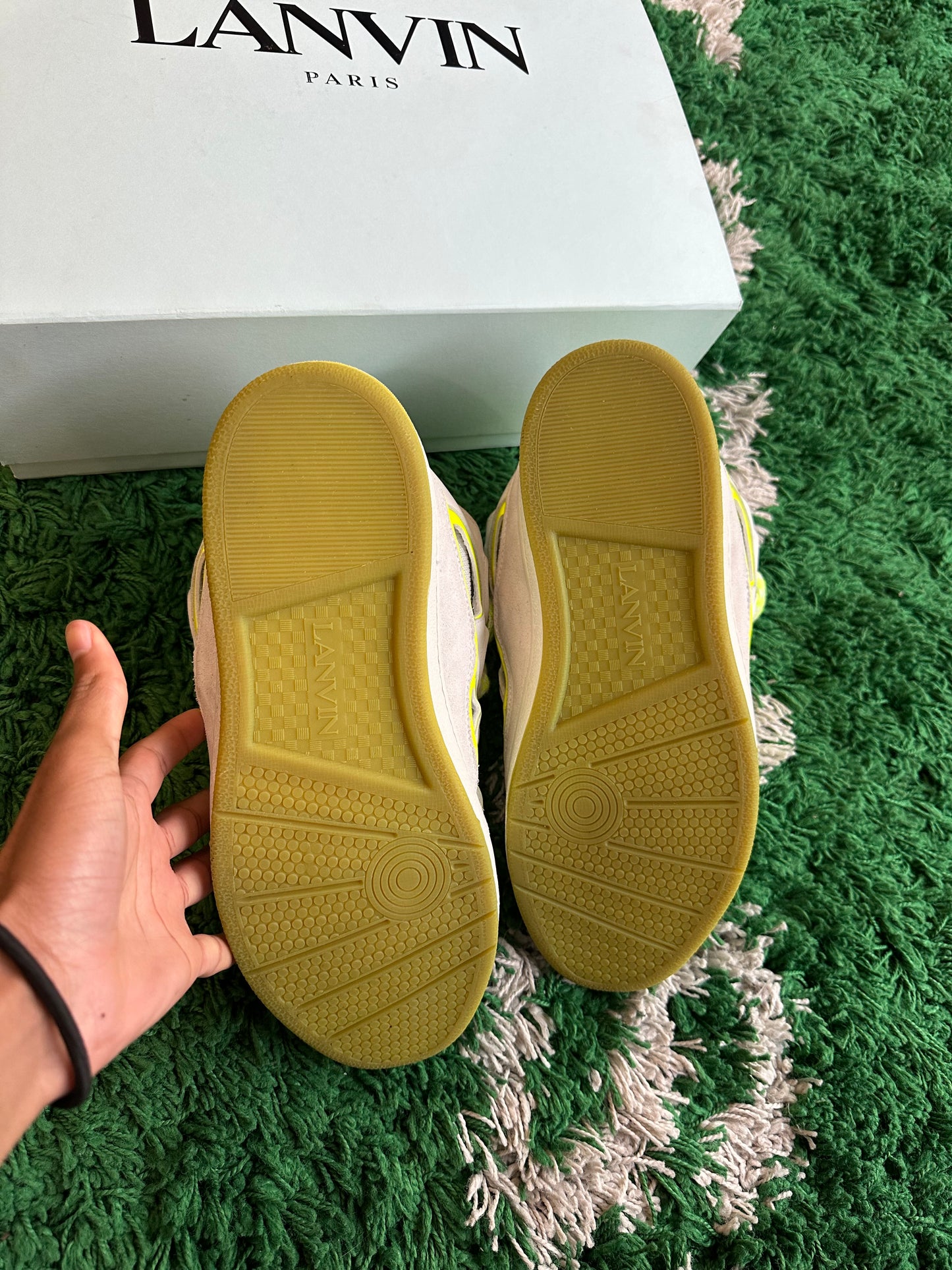 Lanvin Curb Sneakers “White Fluo Yellow”