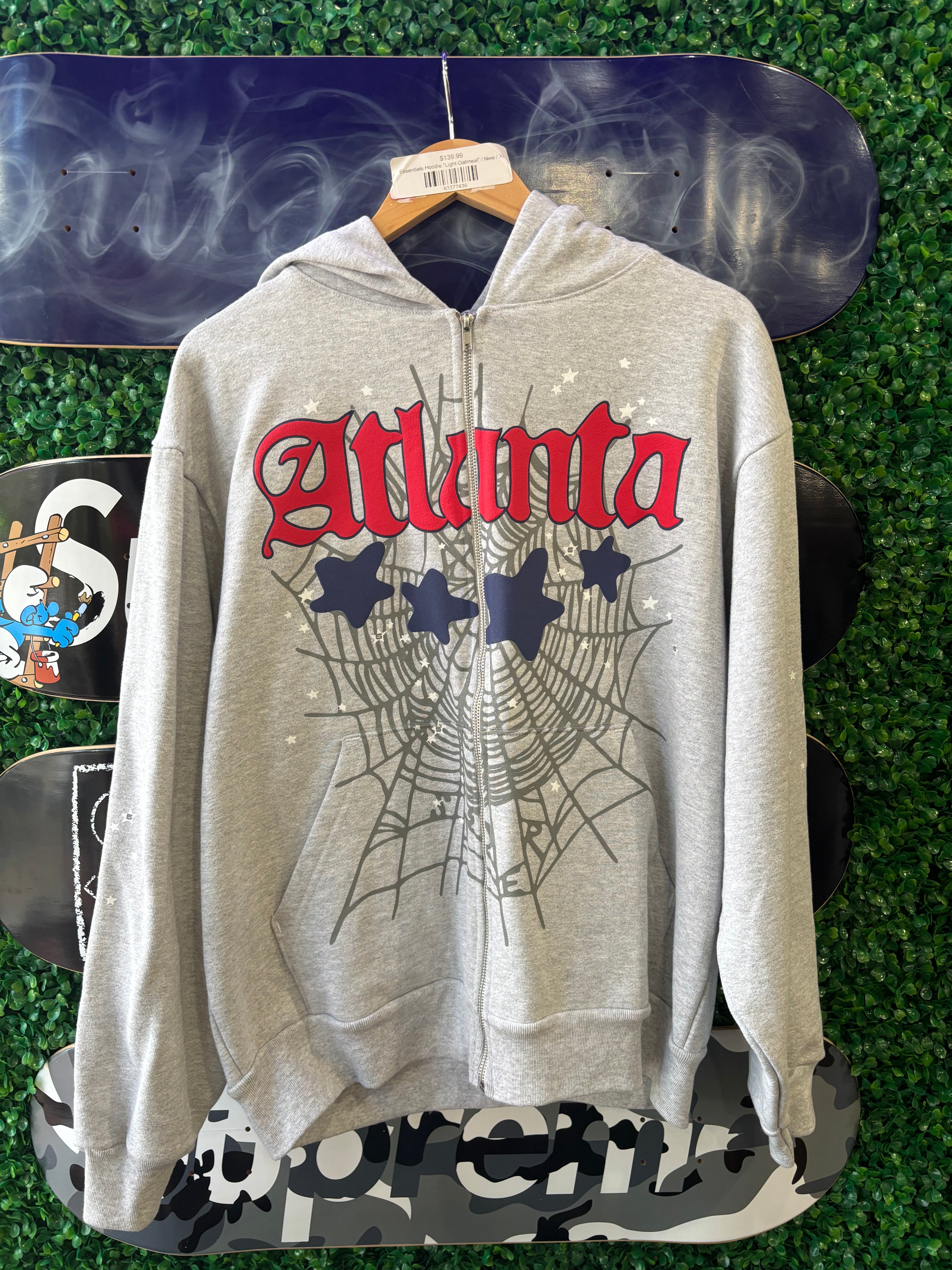 Sp5der Atlanta Zip Up Hoodie “Red Blue”