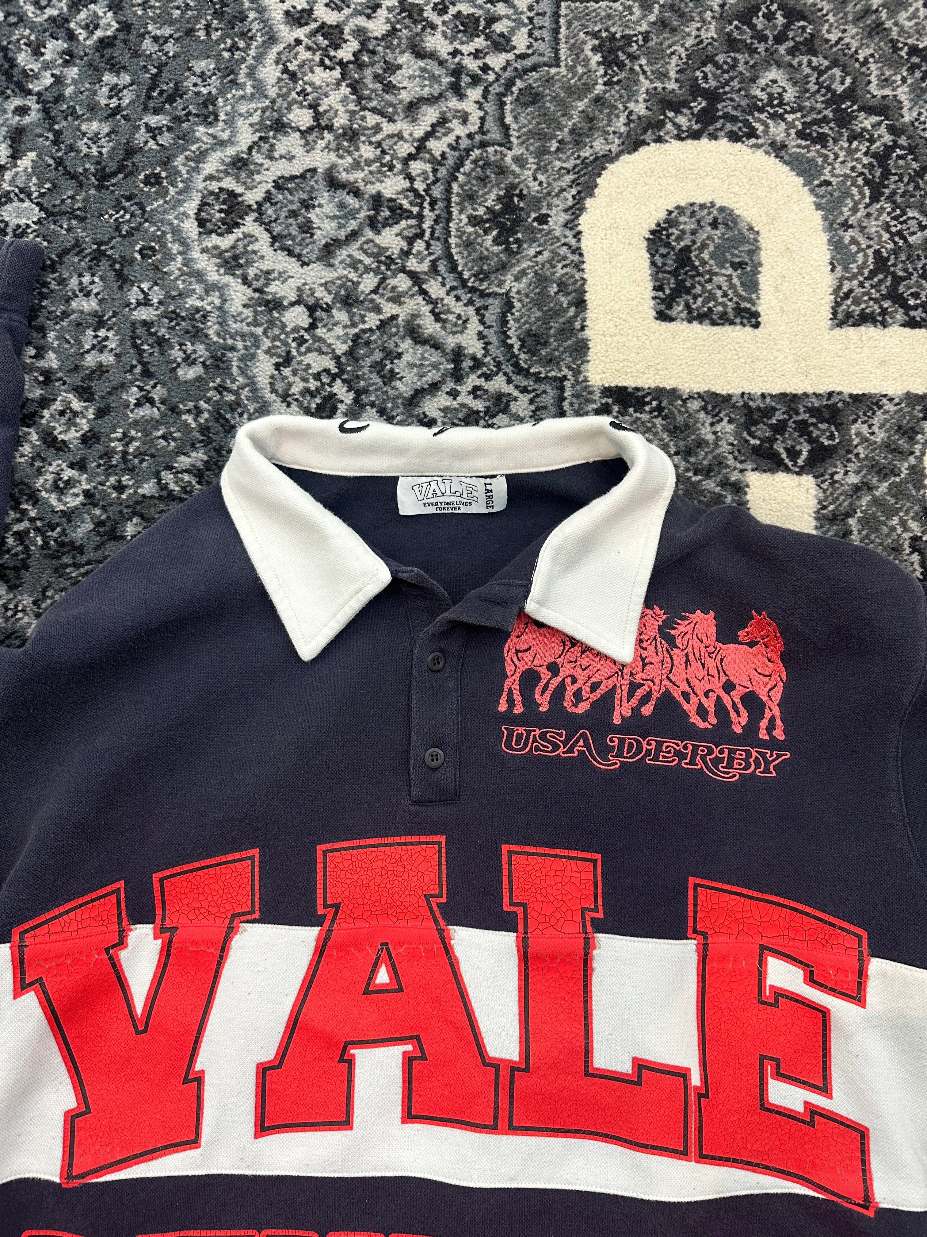 Vale Athletic Button Up “Navy Red”