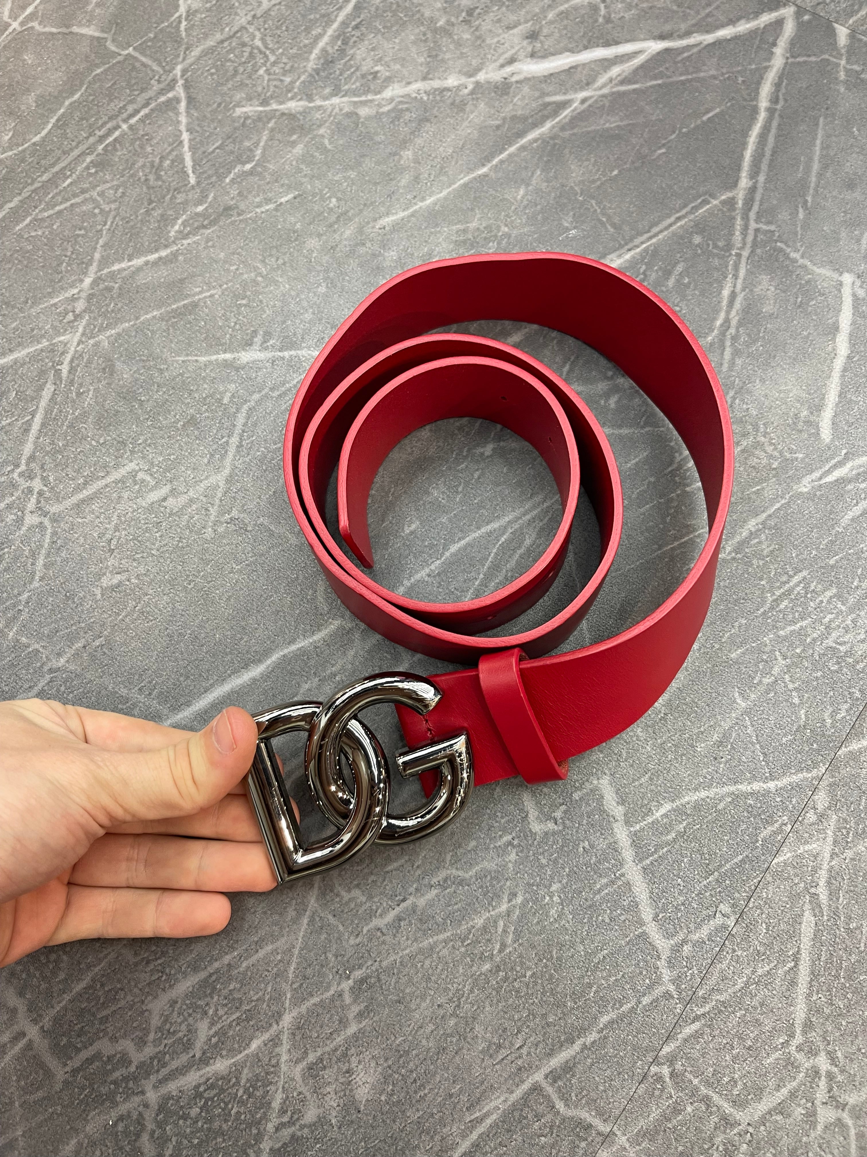 Dolce & Gabbana Red Leather Belt