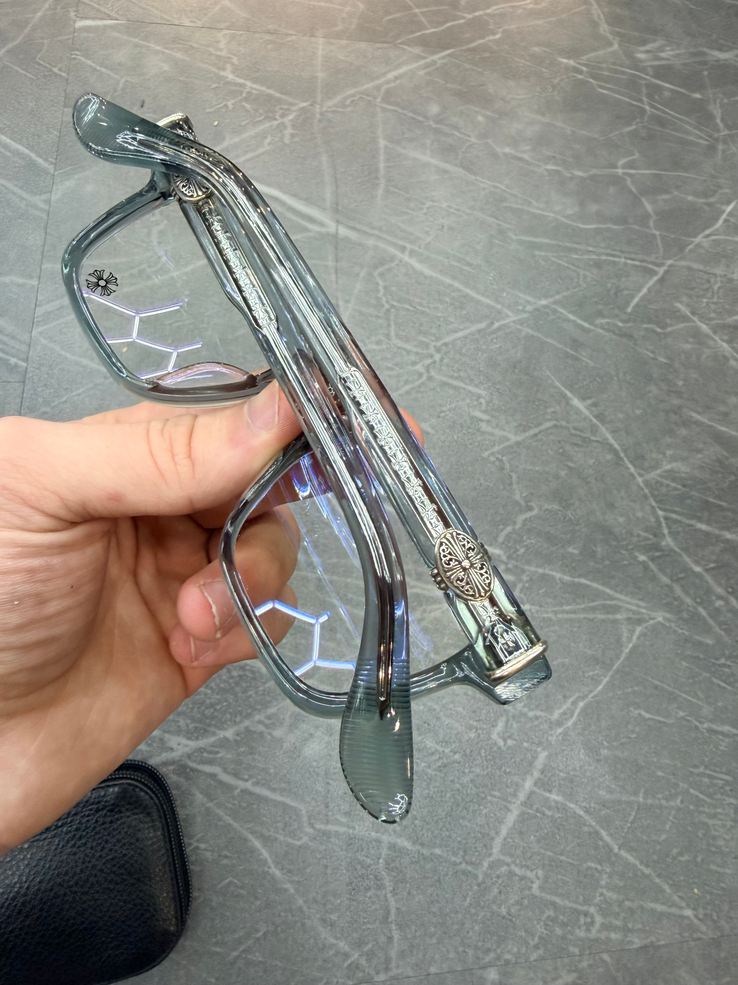 Chrome Hearts CELIBUSSY Clear Flame Glasses