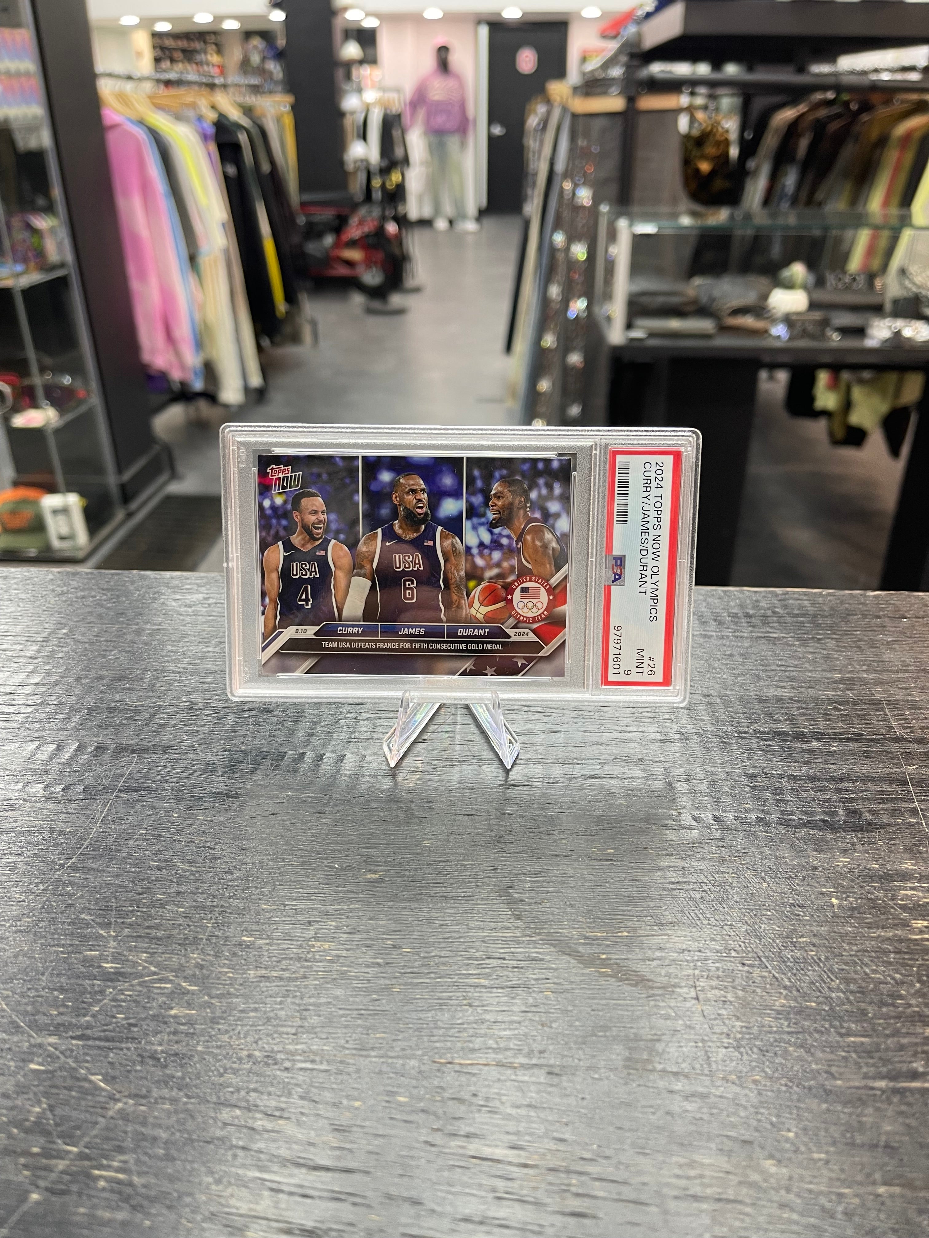 2024 Topps Now Olympics Curry/James/Durant #26 PSA 9
