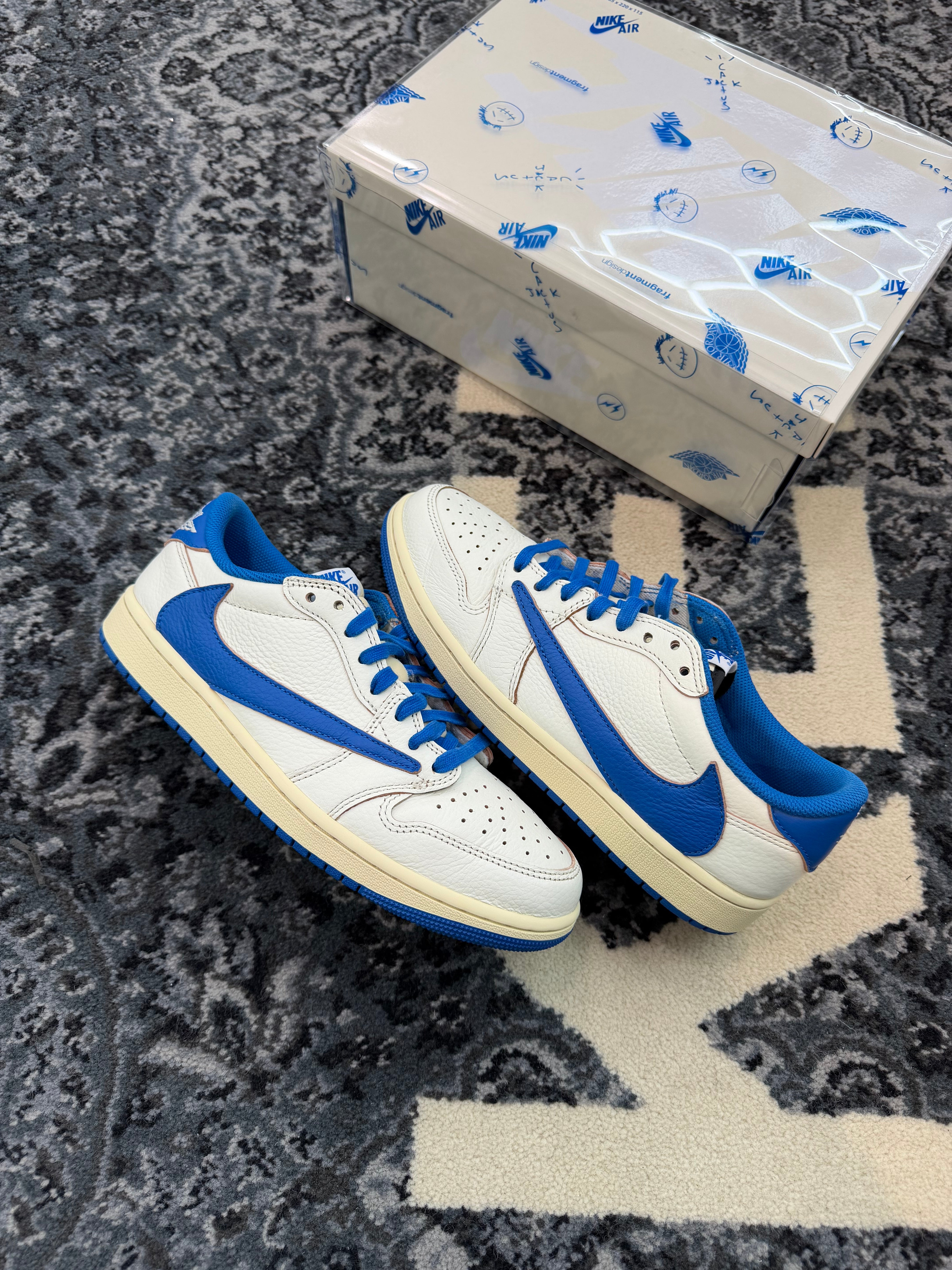Jordan 1 Low x Travis Scott Fragment “Sail Military Blue”