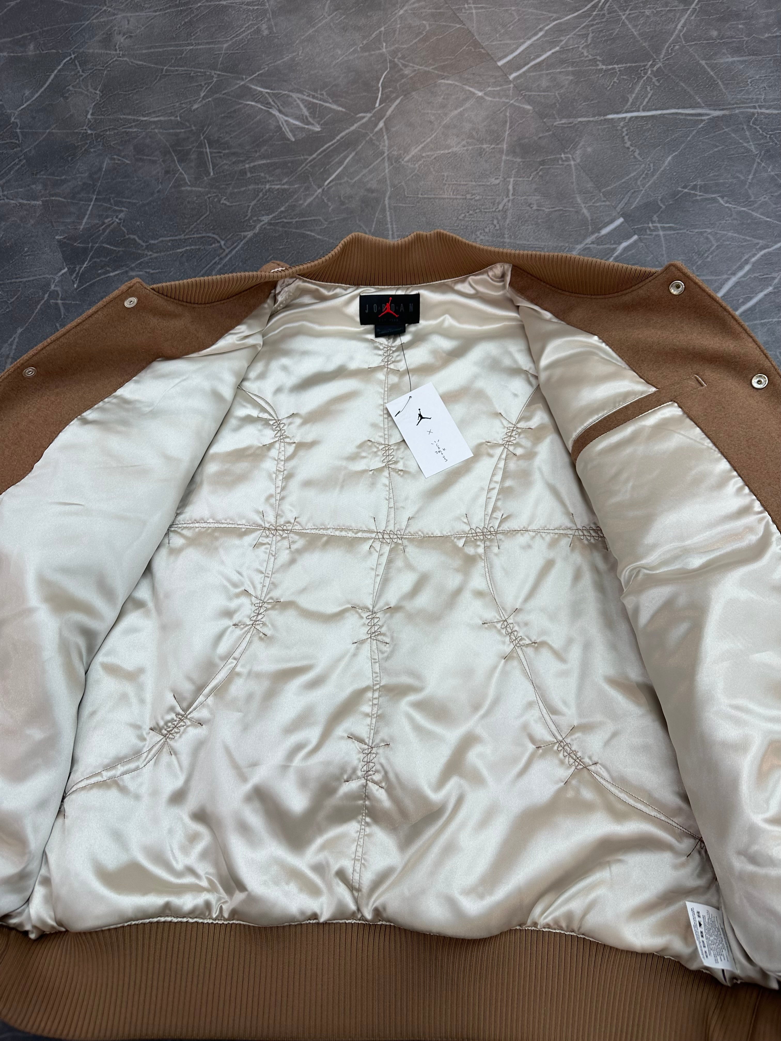 Travis Scott x Jordan Varsity Jacket “Antique Brown”