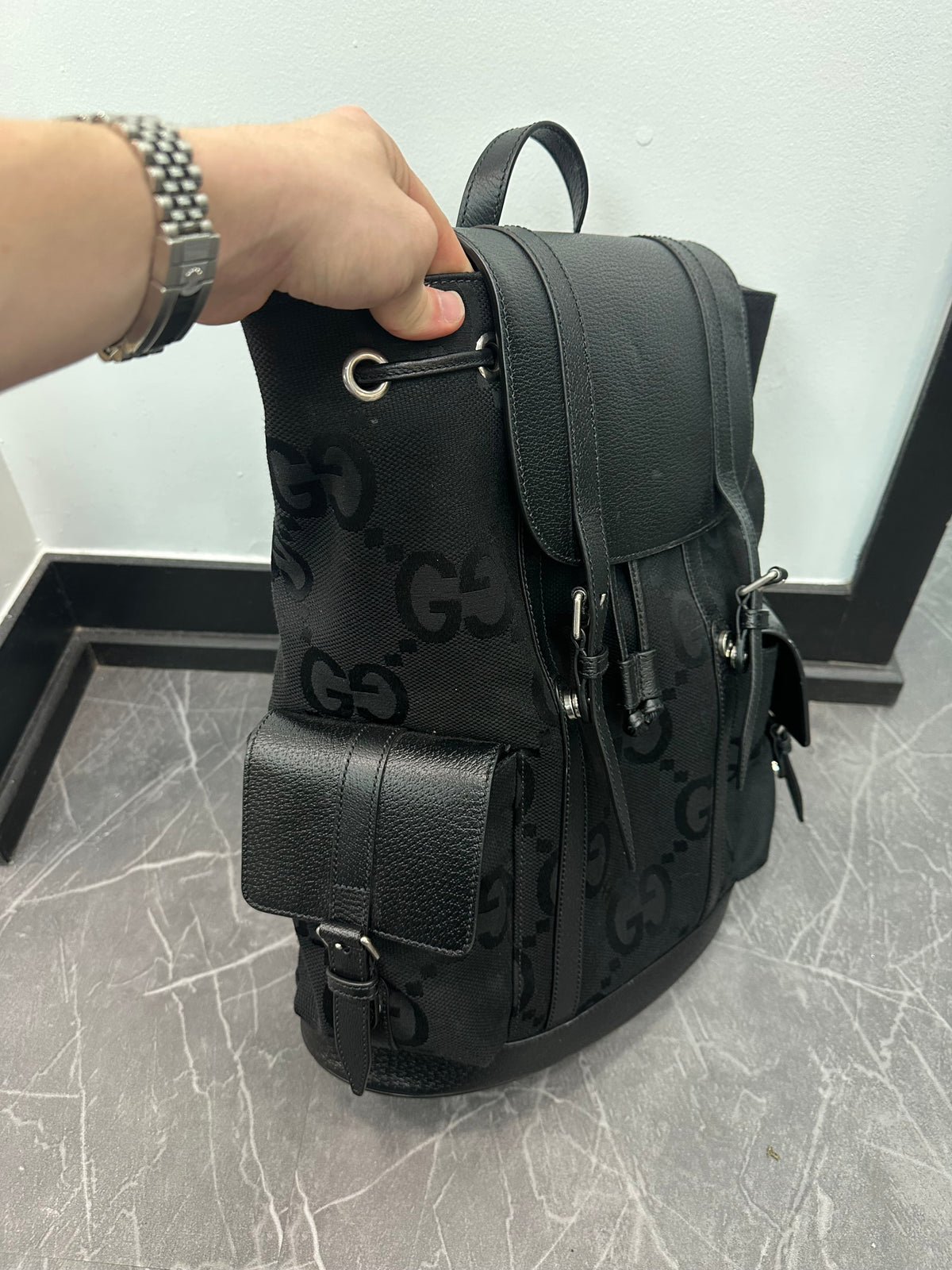 Gucci Jumbo GG Backpack Black (Size OS) - Image 3