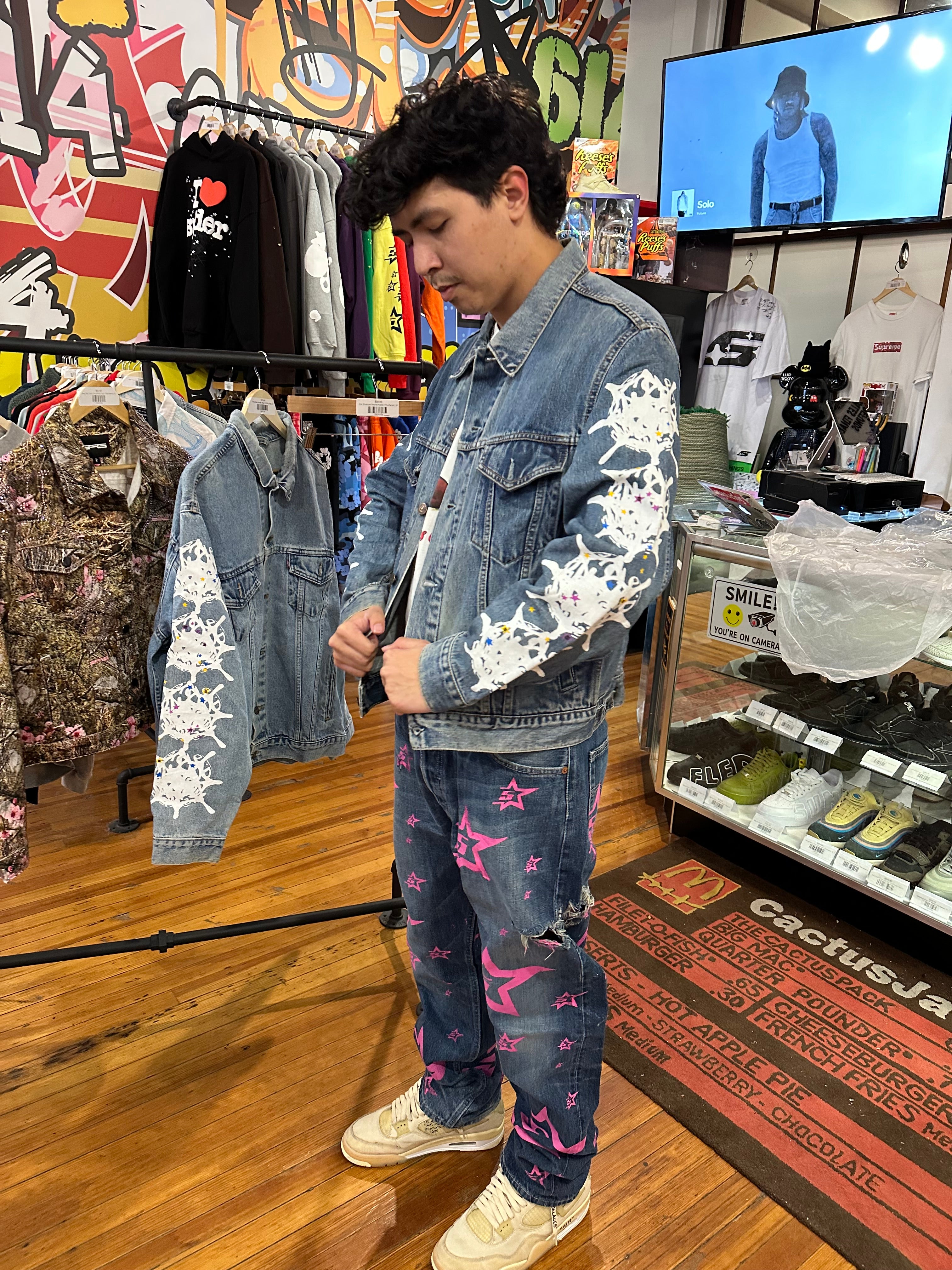 Sp5der Pink 5Star Denim Jeans (36)