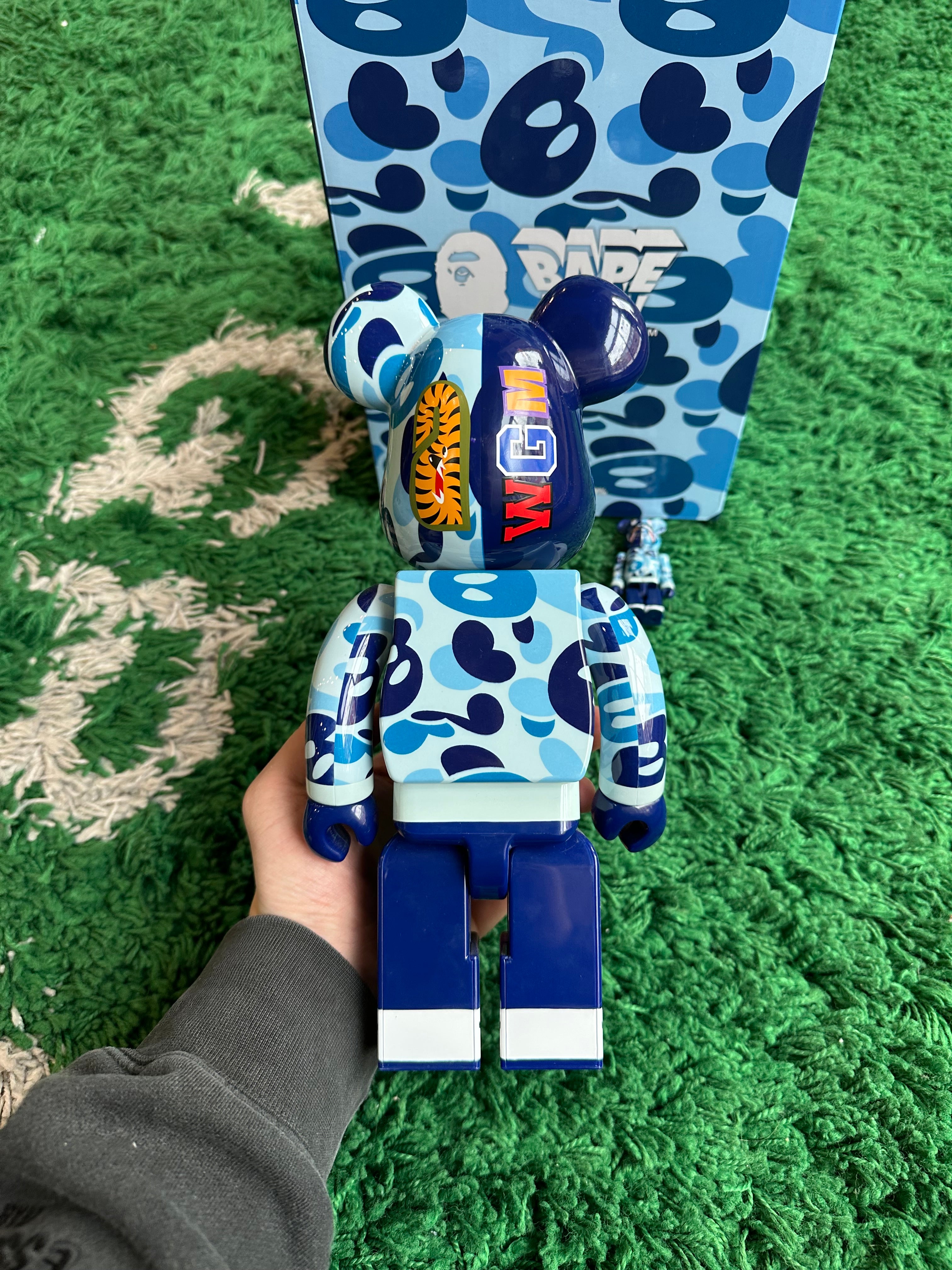 Bape BearBrick Blue Shark Camo