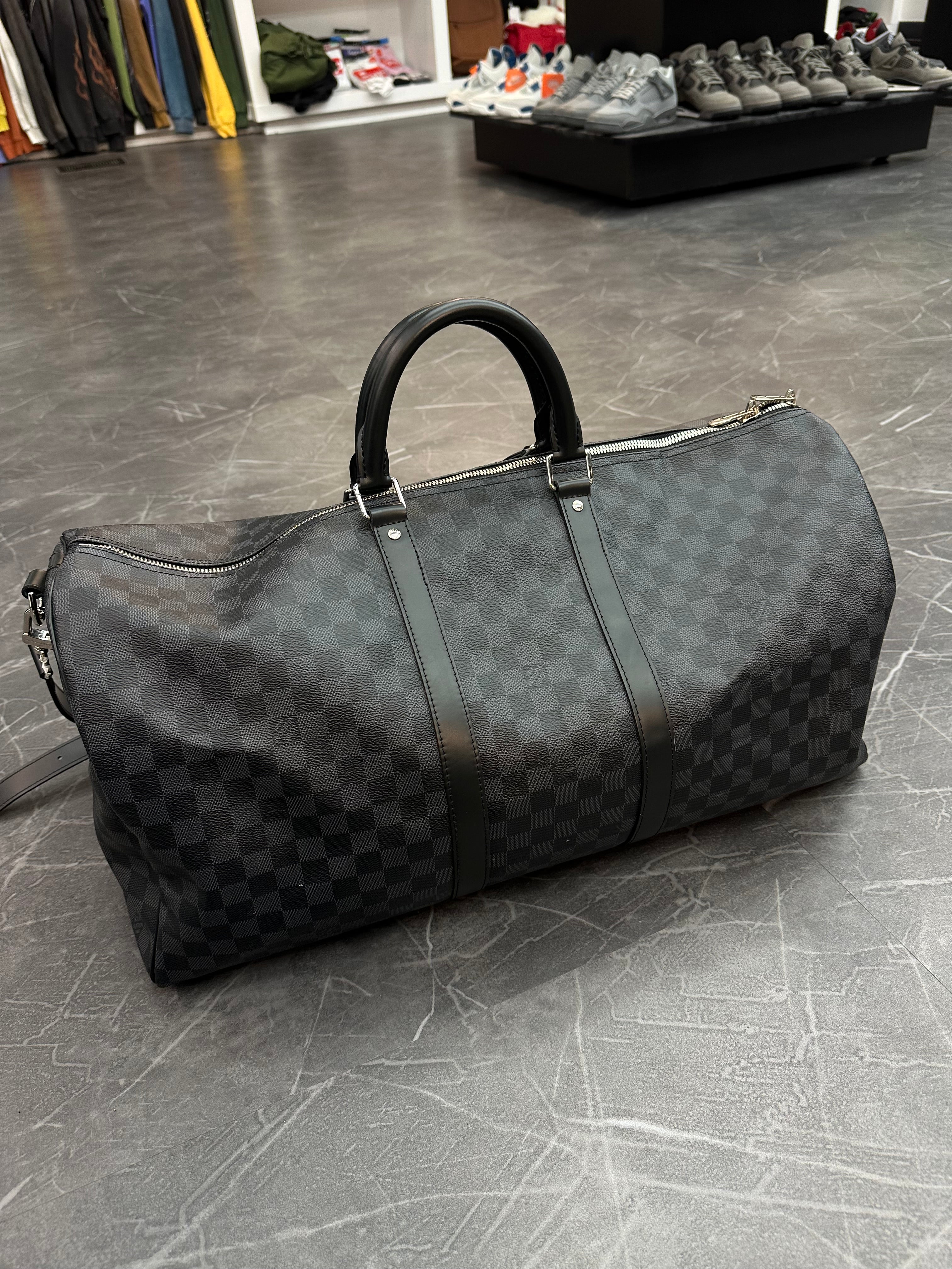 Louis Vuitton Black Monogram Duffel Bag