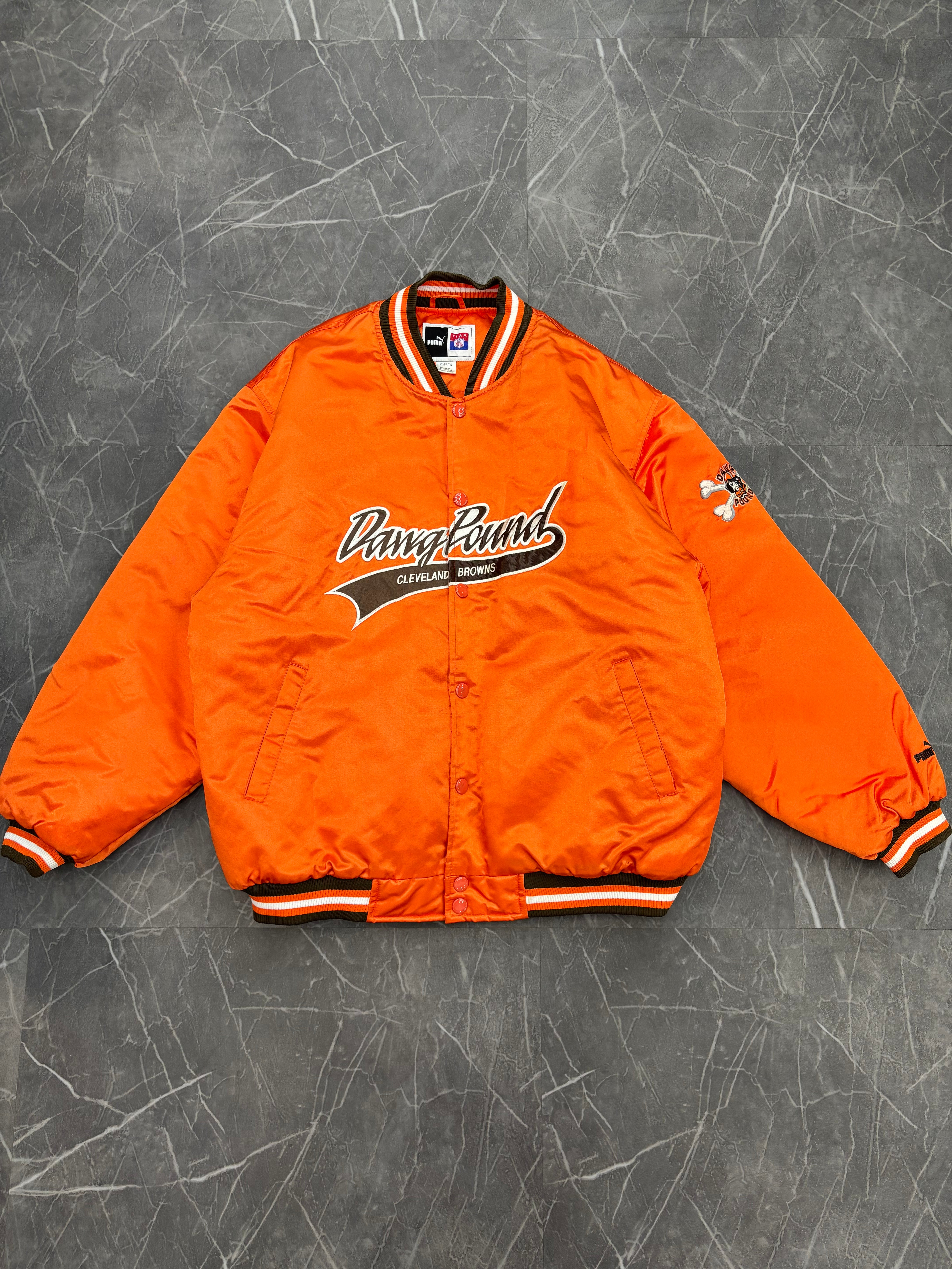 Puma Cleveland Browns Satin Bomber Jacket (XL)