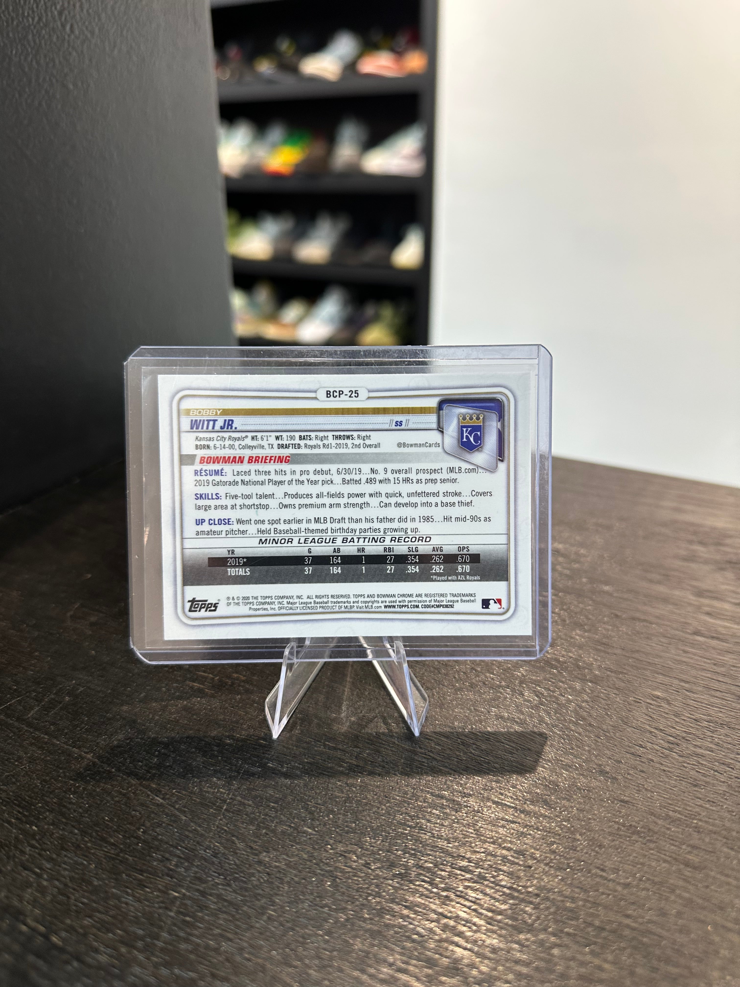 2020 Bowman Chrome Bobby Witt Jr. #BCP-25 1st Bowman