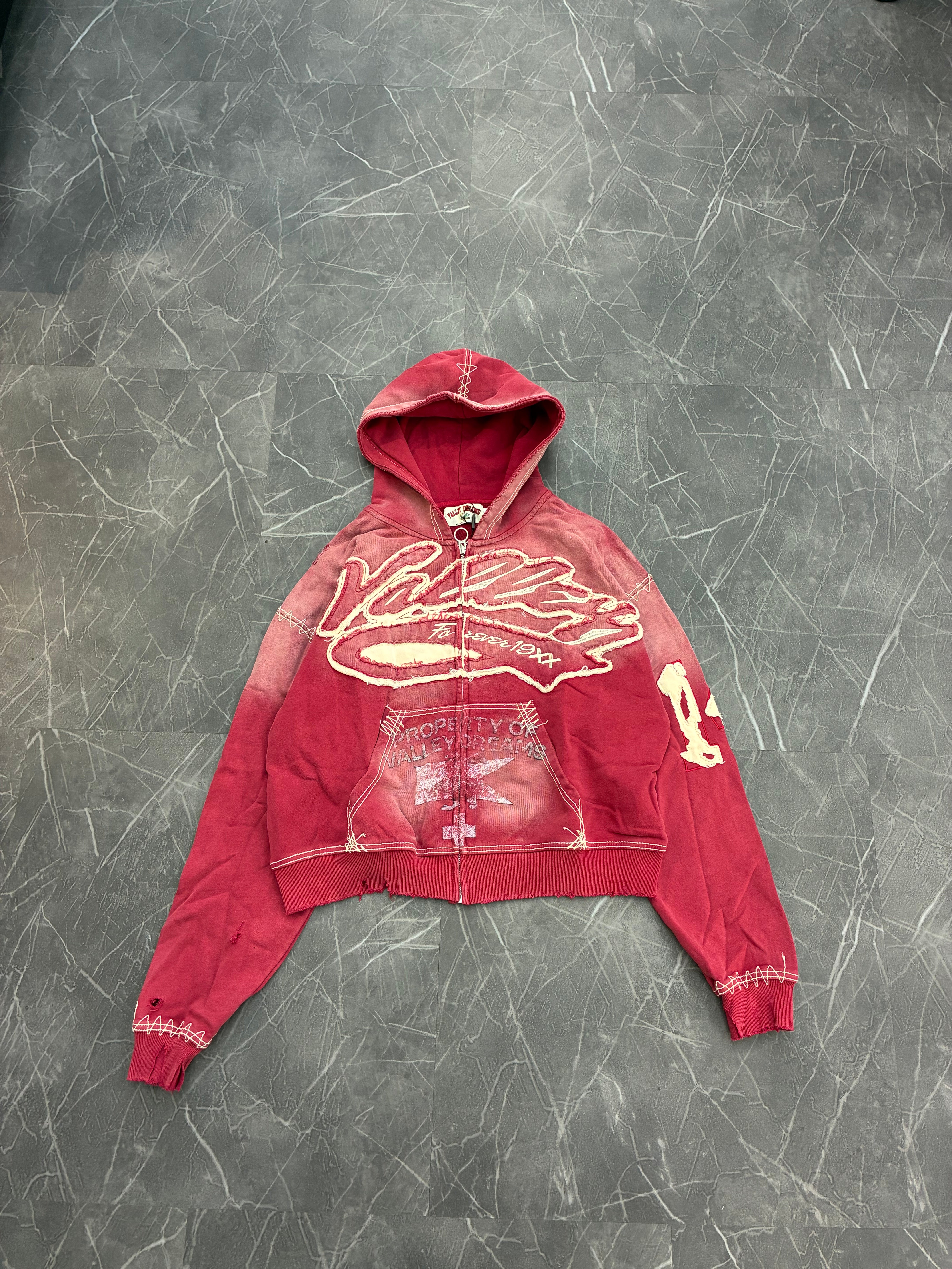 Vale Forever Religion Zip Up “Burn Red”