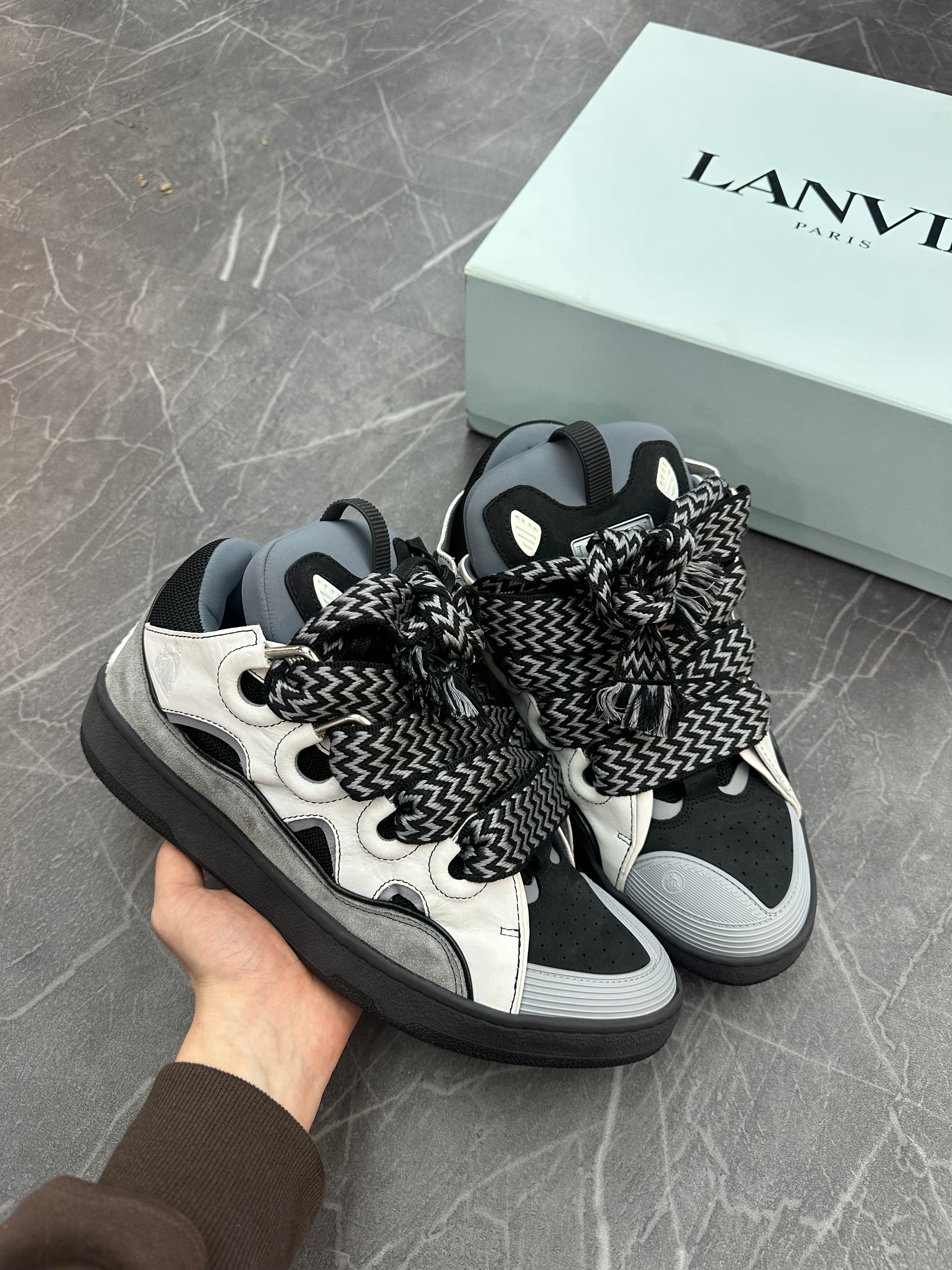 Lanvin Curb Sneakers “Black Grey”