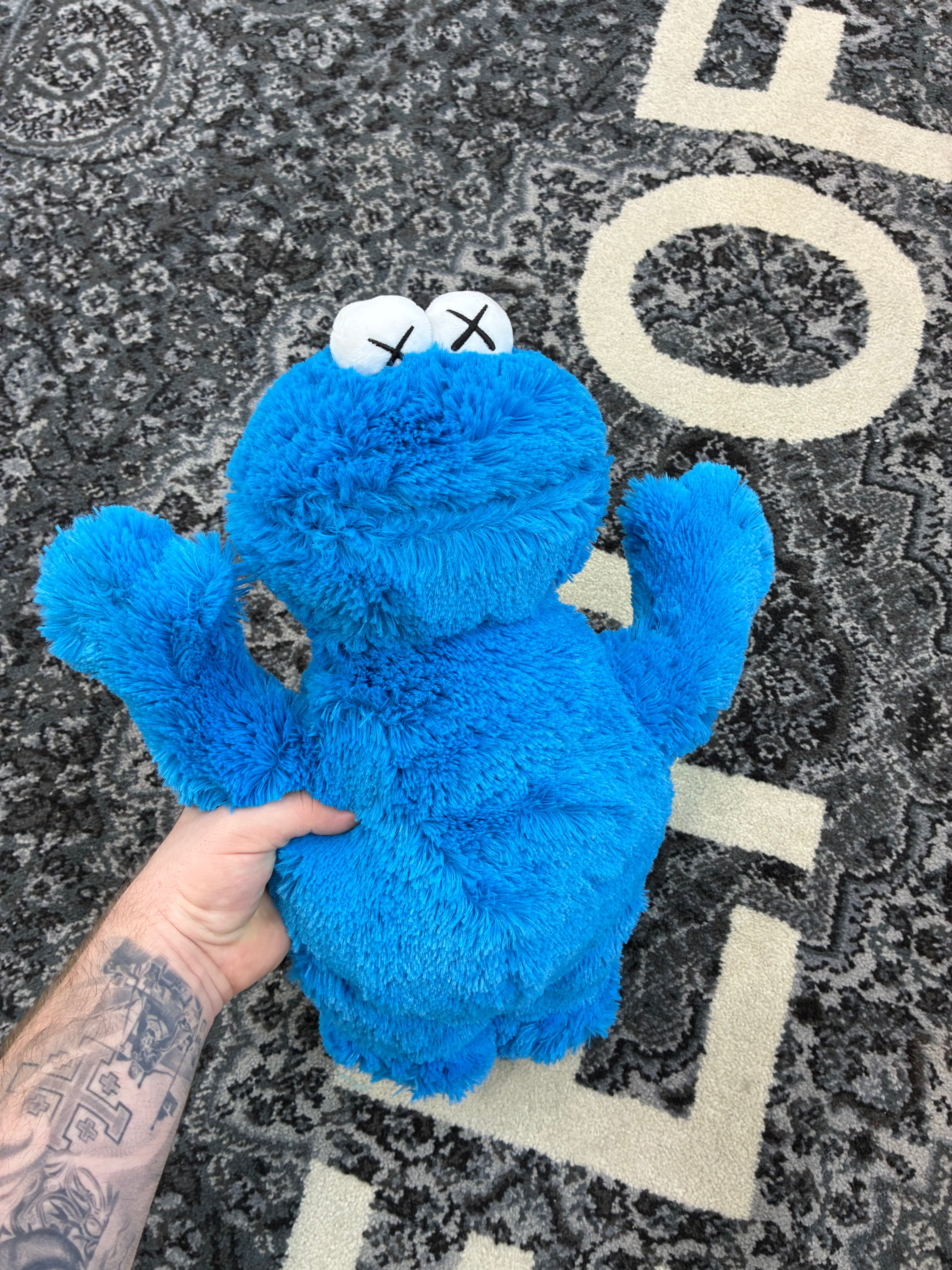 Kaws Sesame Street Uniqlo Cookie Monster Plush Toy “Blue”