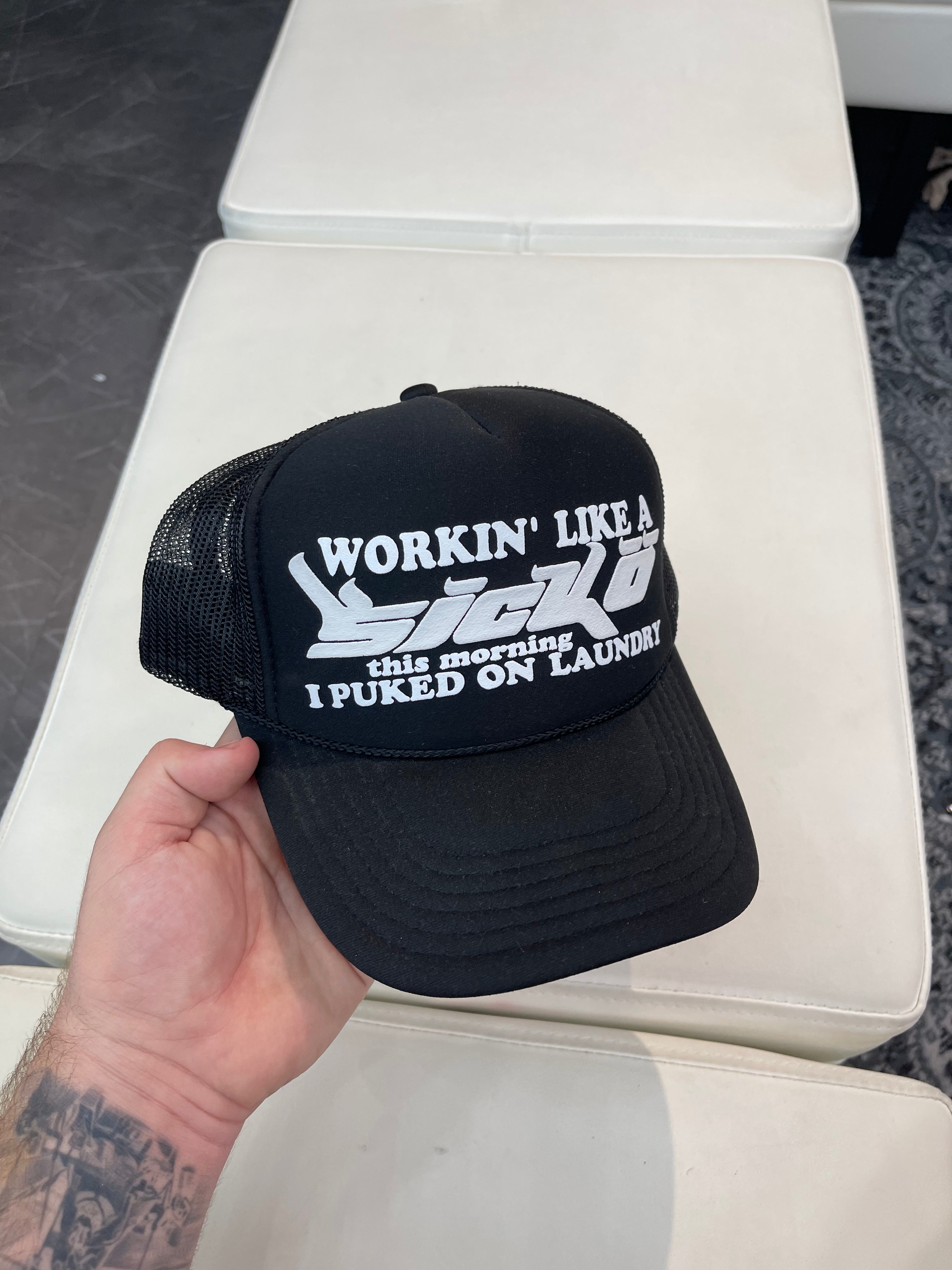 SICKO Trucker Hat “Black/White”