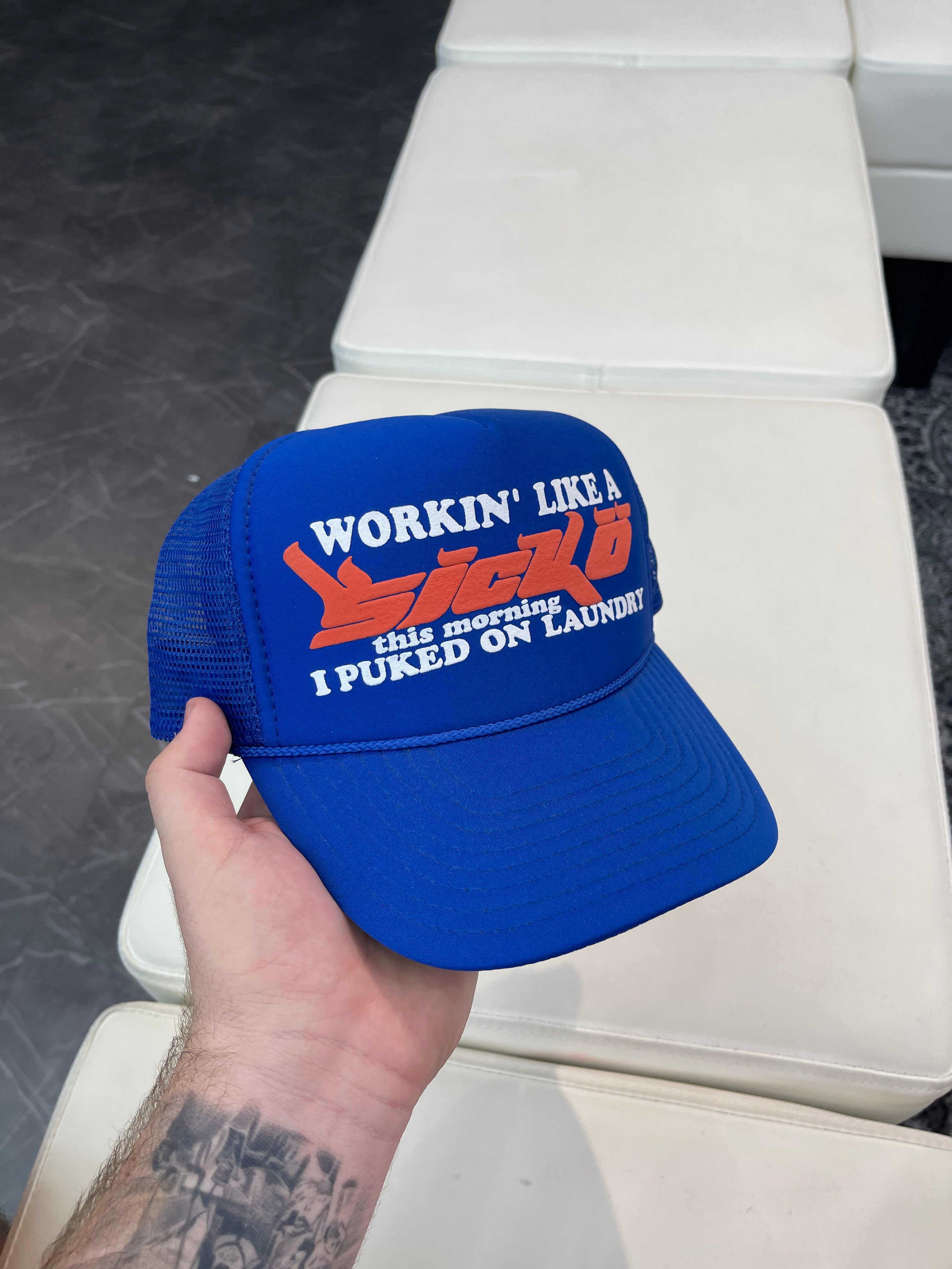 SICKO Trucker Hat “Dark Blue/White”