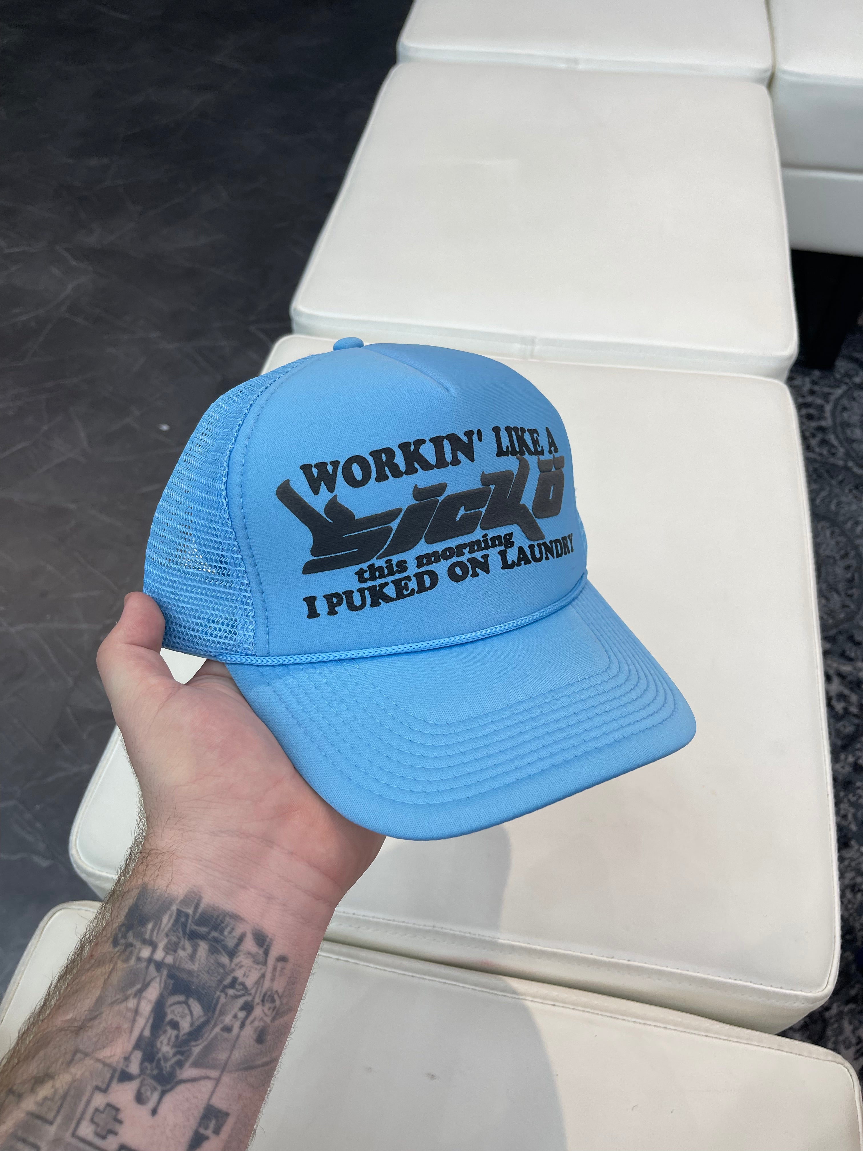 SICKO Trucker Hat “Light Blue/Black”