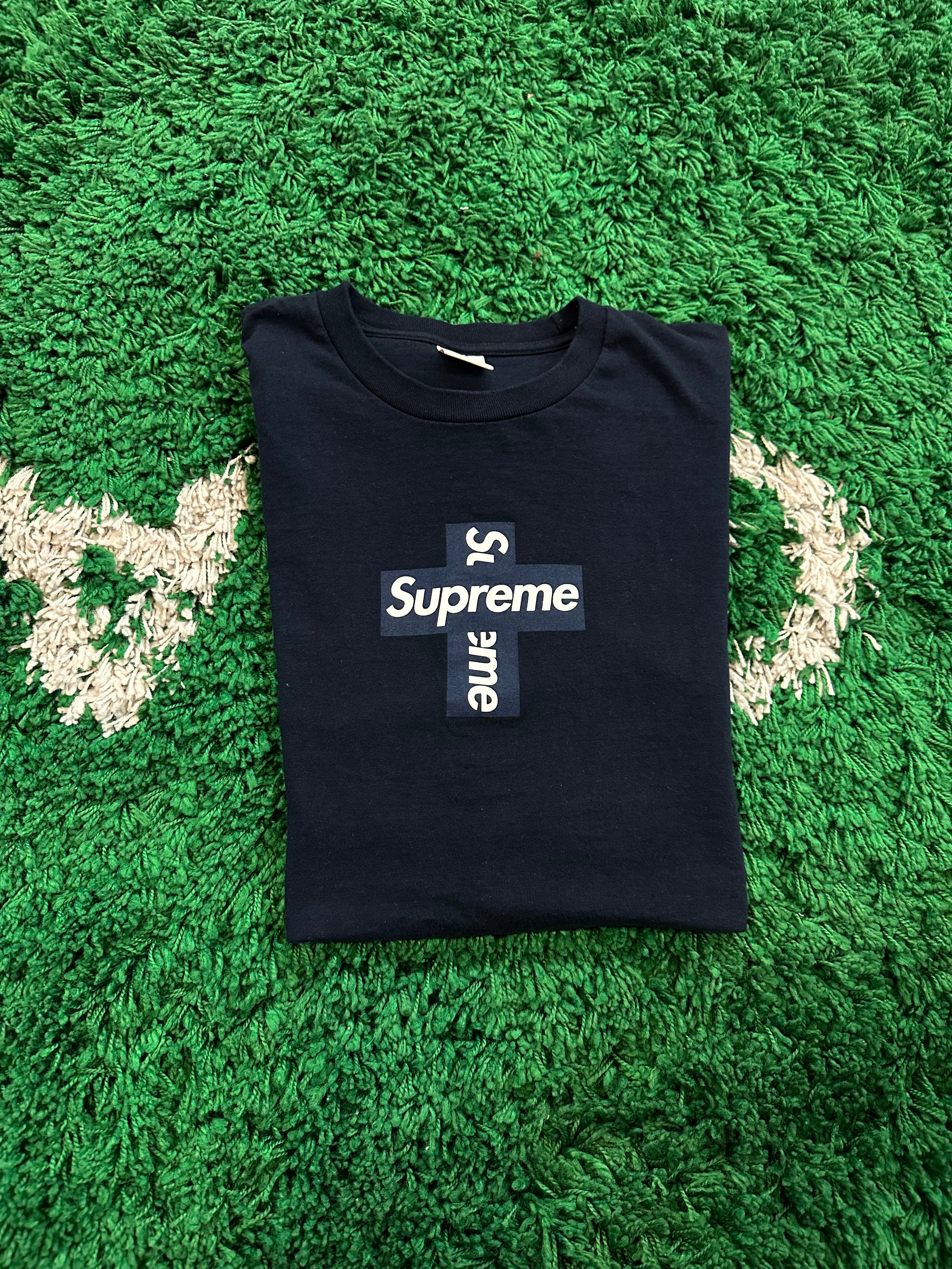 Supreme Cross Box Logo Tee “Navy” – 614Sneaker