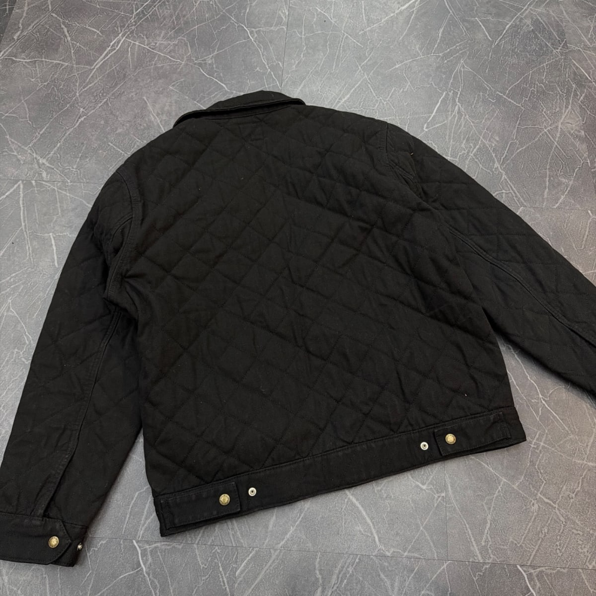 Supreme Dickies Quilted Lined Zip Up Hooded Sweatshirt Black - Image 3
