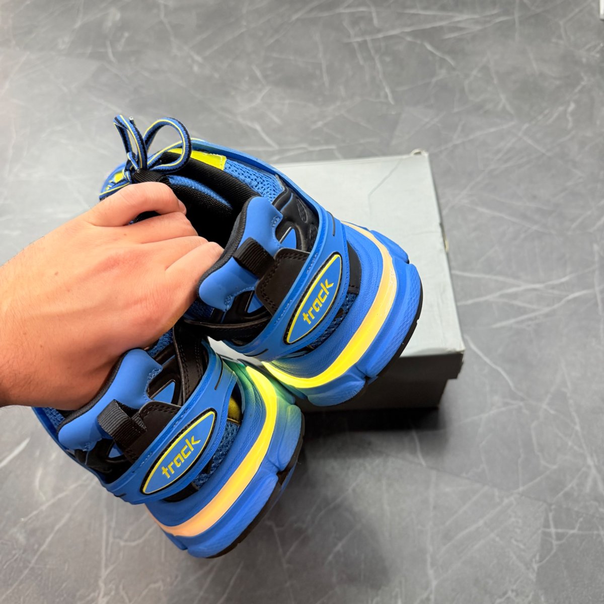 Balenciaga Track LED Blue Yellow Black - sole