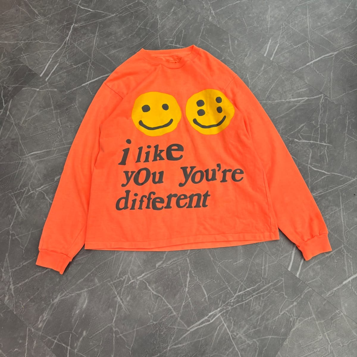 Cactus Plant Flea Market I Like You You're Different L/S Tee Orange (Size L) (Moderately Worn)