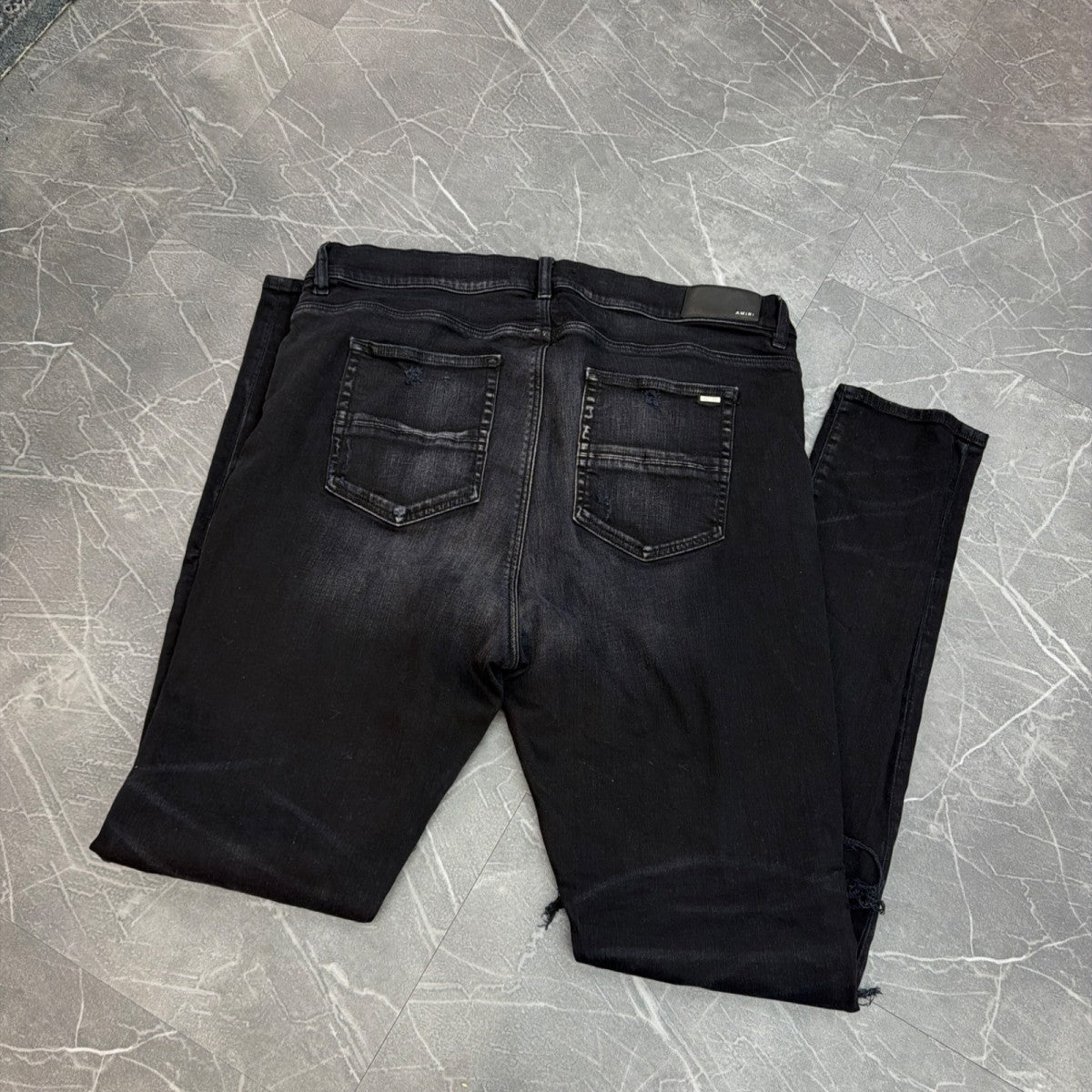 Amiri Black Bandana Ripped Denim Jeans - Image 3