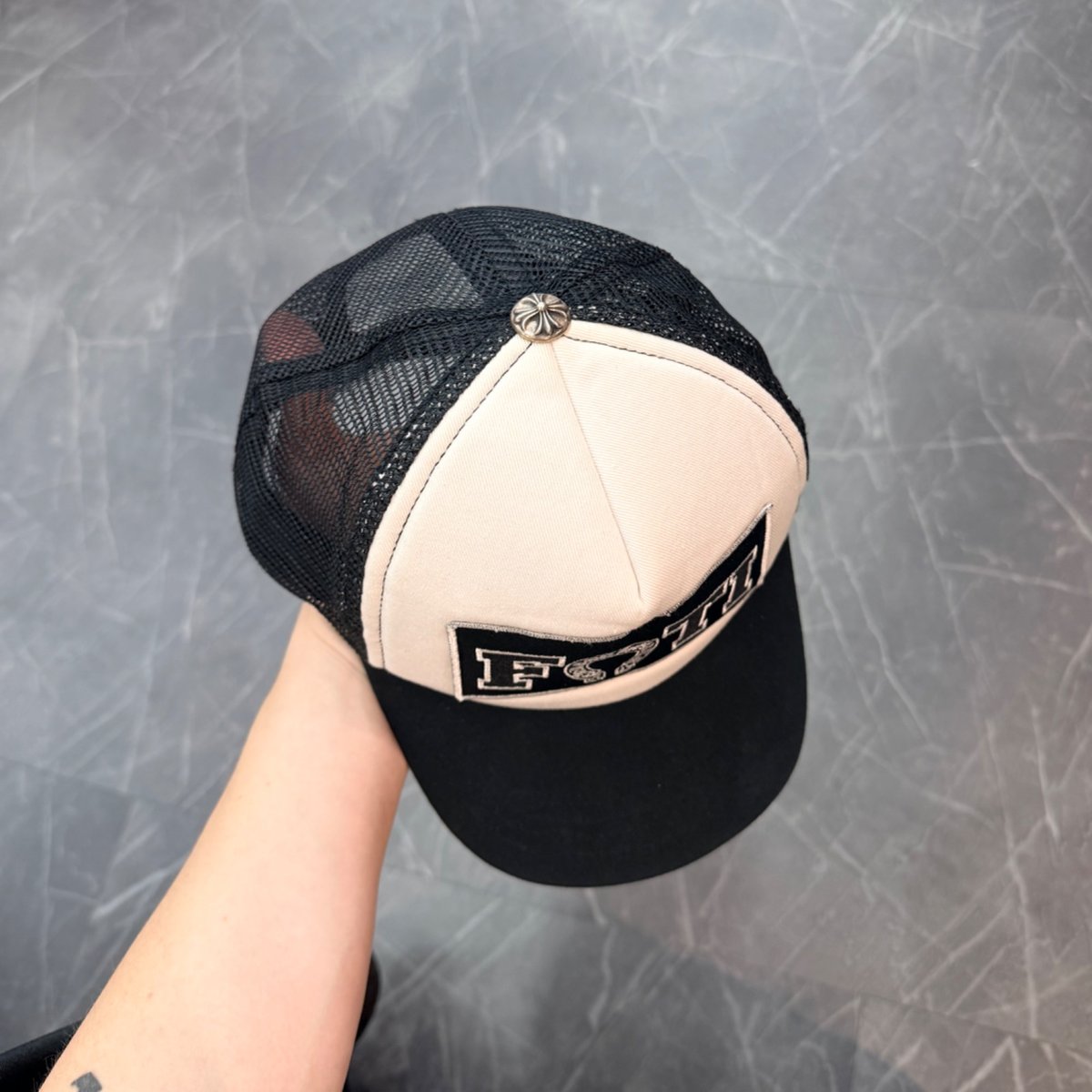 Chrome Hearts FOTI Horseshoe Trucker Hat White/Black (Size OS) (Lightly Worn)