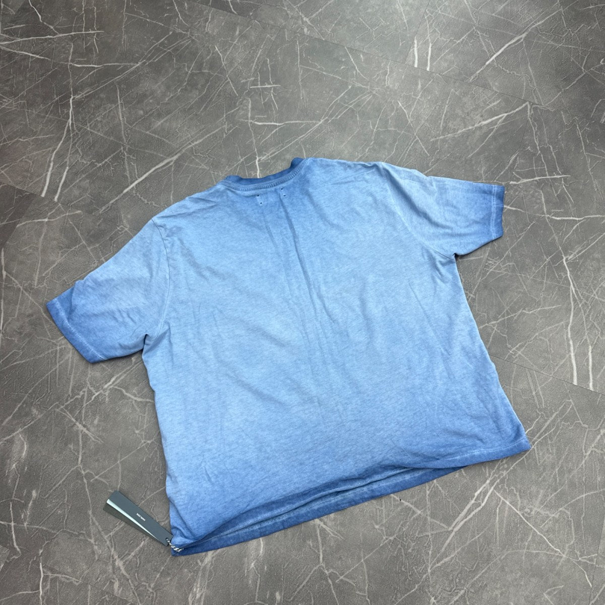 Amiri Faded Pocket Box Tee Blue - Image 2