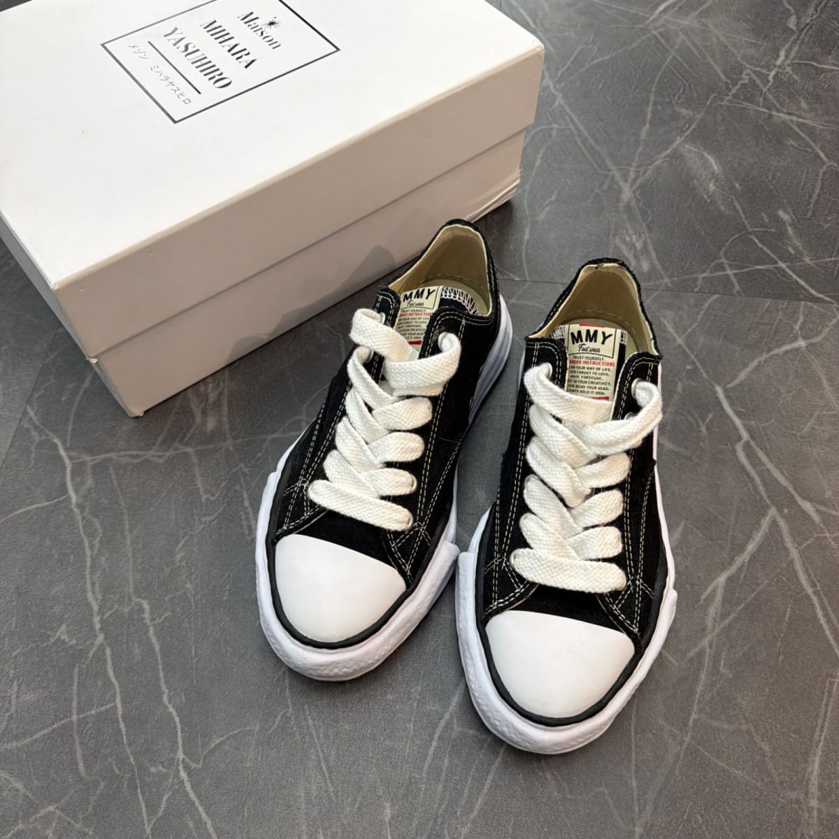 Maison Mihara Yasuhiro Peterson OG Sole Canvas Low Black (Size 41) (Tried On)