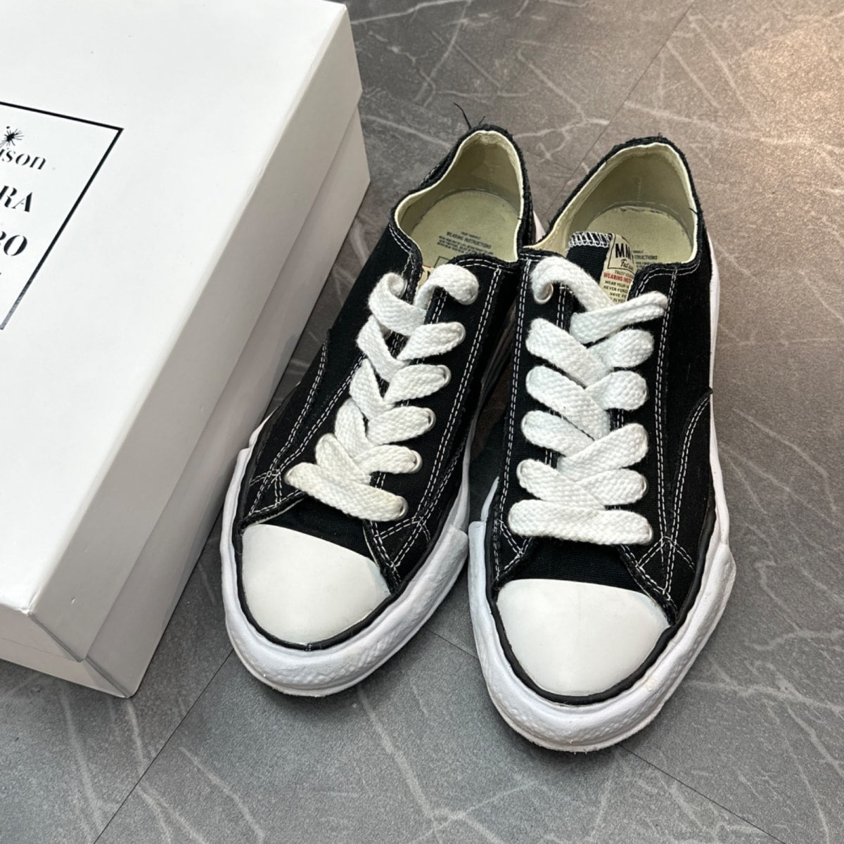 Maison Mihara Yasuhiro Peterson OG Sole Canvas Low Black - Image 3