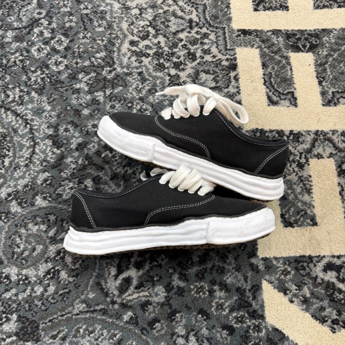 Maison Mihara Yasuhiro Hank OG Sole Canvas Low Black (Size 41) (Lightly Worn)