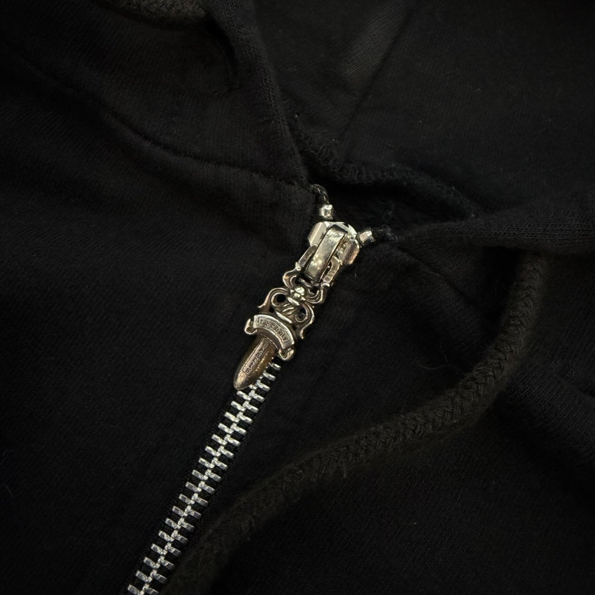 Chrome Hearts Horseshoe Floral Cross Sleeve Zip Up Hoodie Black/White