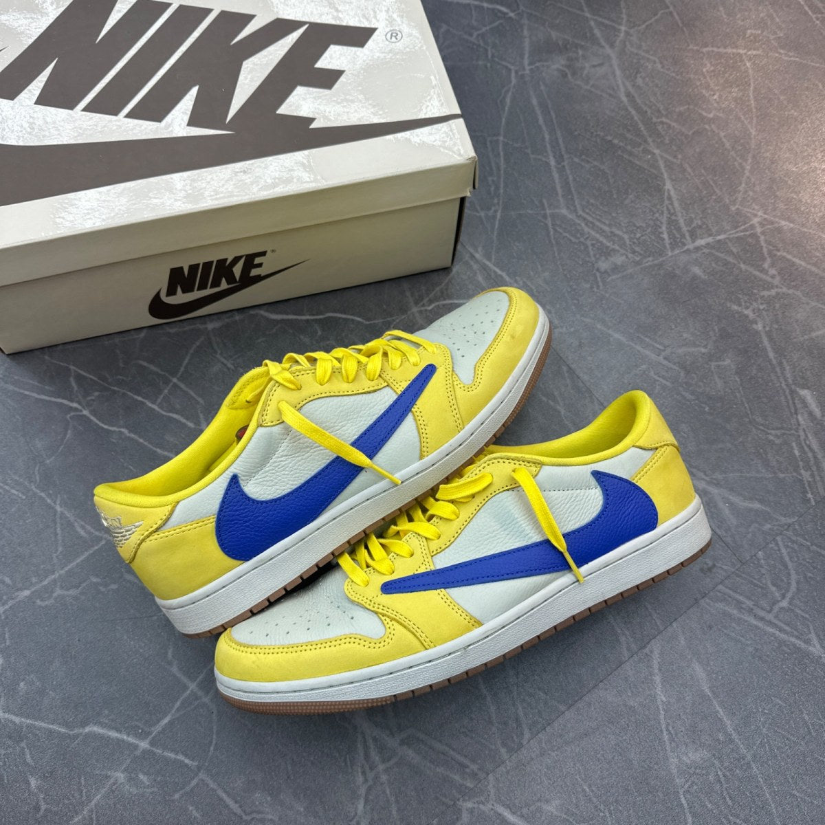 Jordan 1 Retro Low OG SP Travis Scott Canary (Women's) Size 13W (Lightly Worn Pre-Owned)